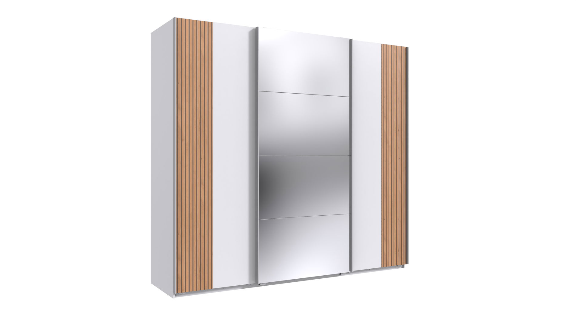 Wimex Malaga Schwebetürenschrank 225 cm Weiß/Artisan-Eiche-Nachbildung