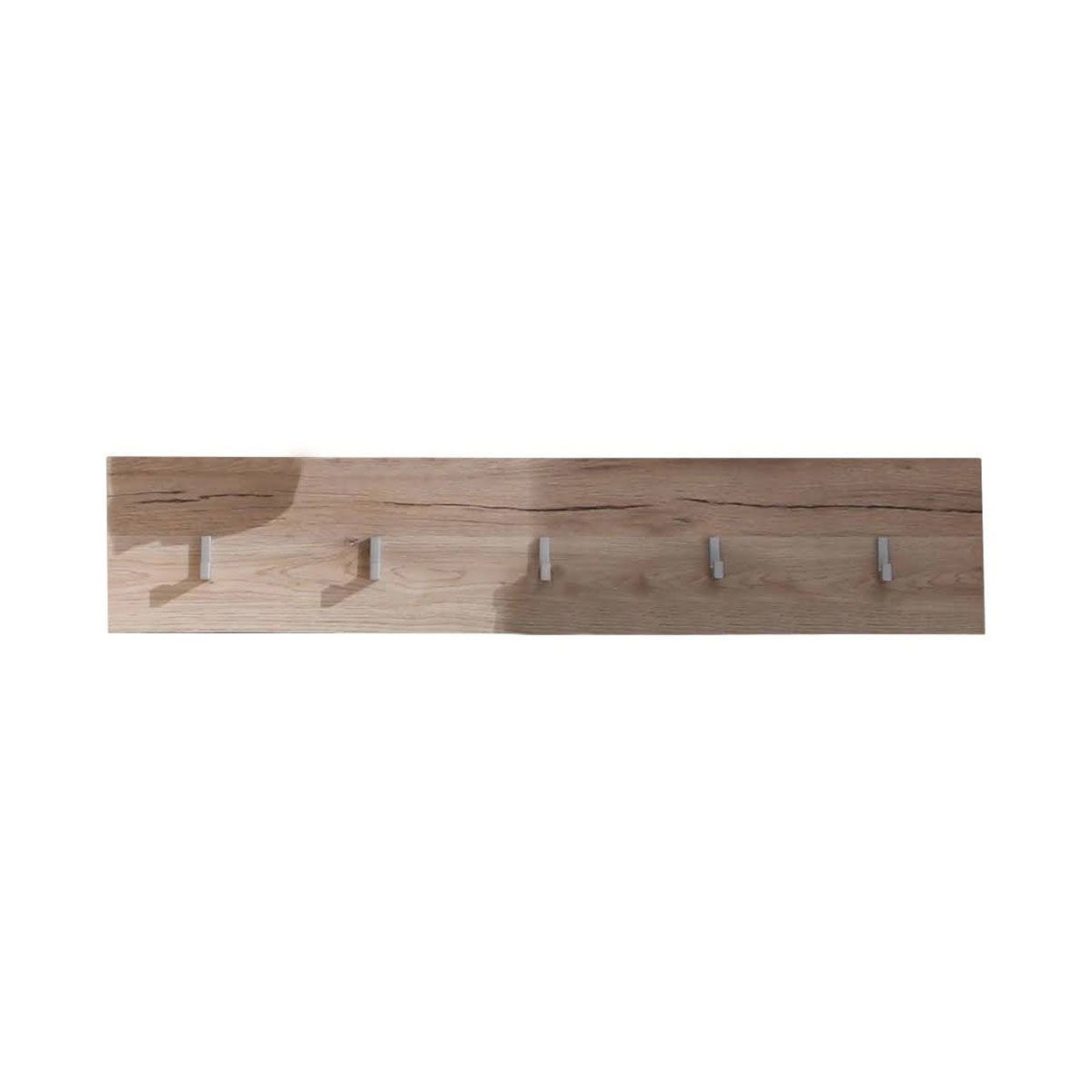 trendteam Malea Wandboard mit 5 Haken Eiche San Remo hell