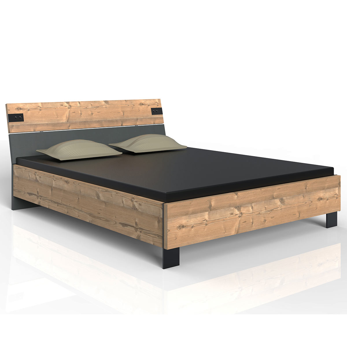 Wimex Malmö Futonbett 180 x 200 cm Silver Fir Dekor/Graphit