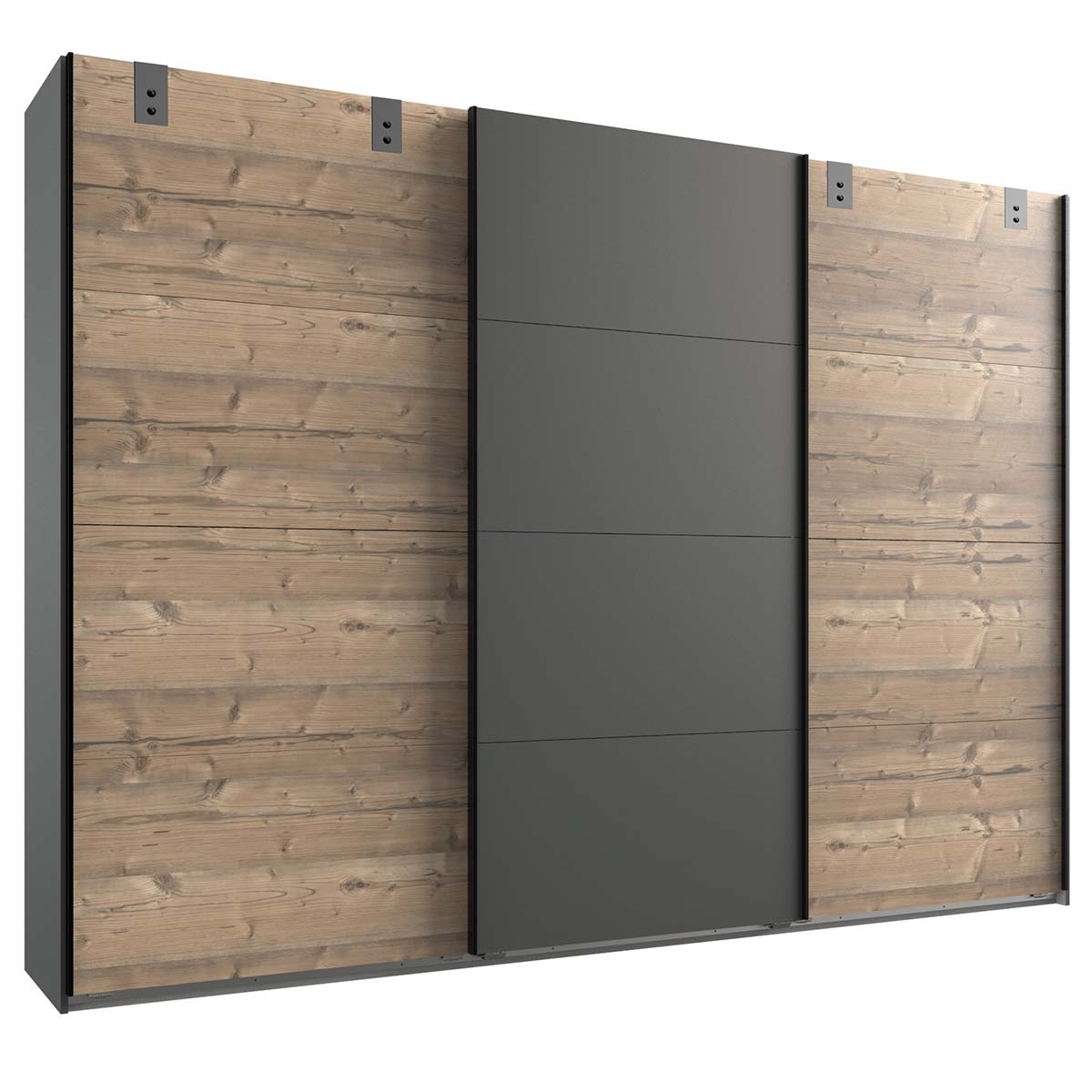 Wimex Malmö Schwebetürenschrank 270 cm Silver Fir Dekor/Graphit