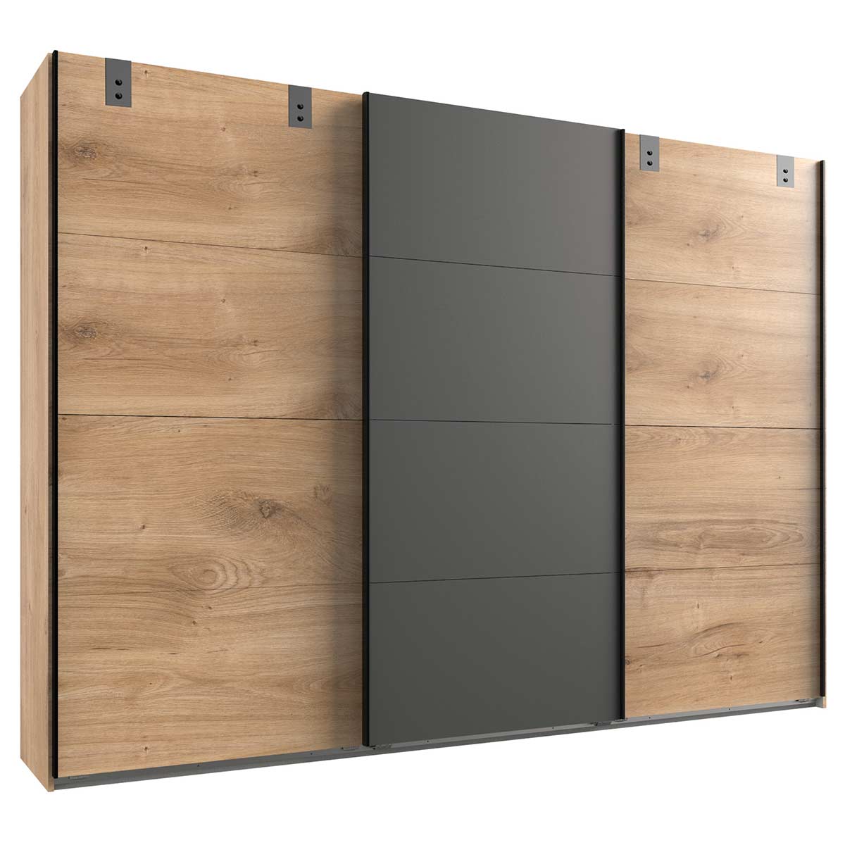 Wimex Malmö Schwebetürenschrank 270 cm Plankeneiche Dekor/Graphit