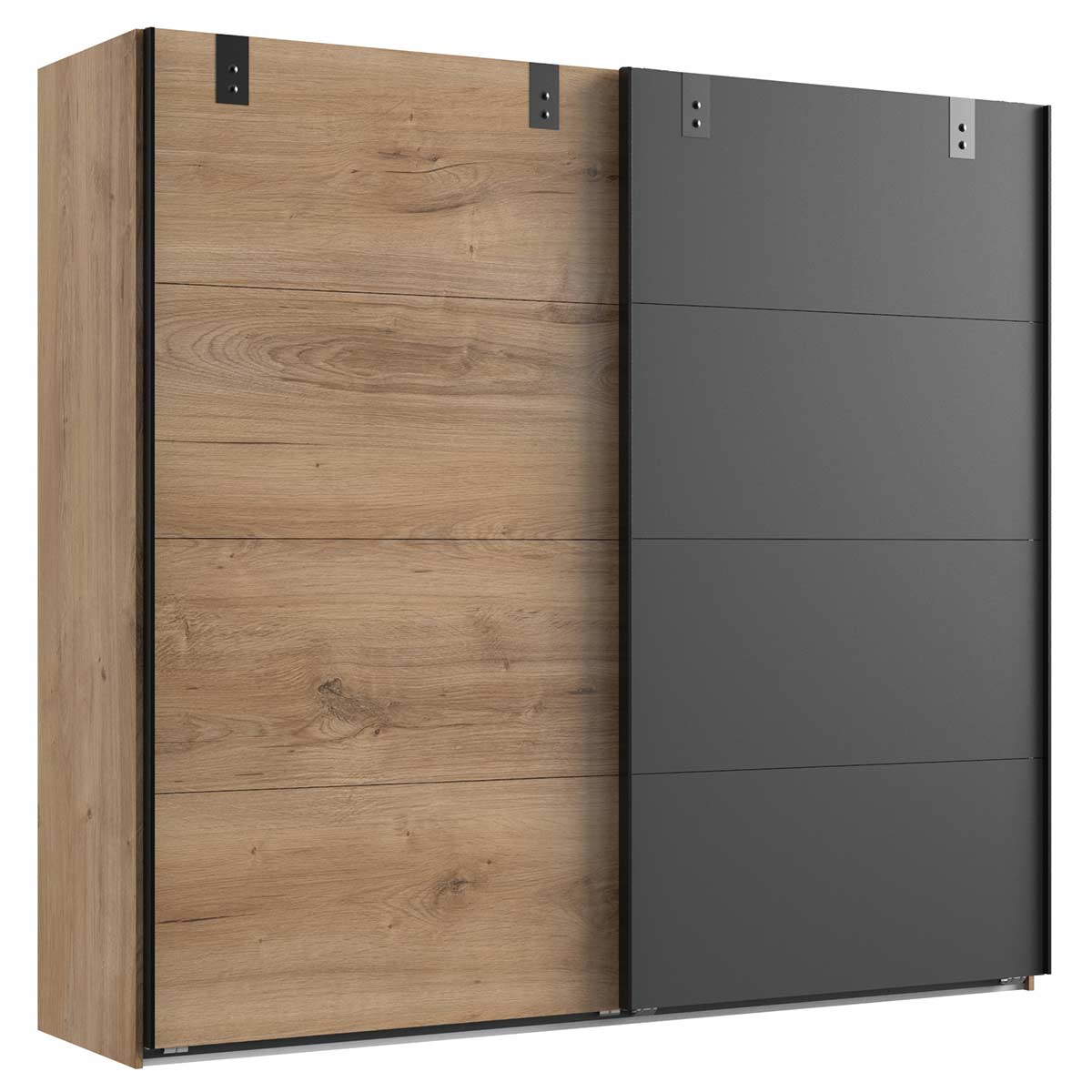Wimex Malmö Schwebetürenschrank 225 cm Plankeneiche Dekor/Graphit