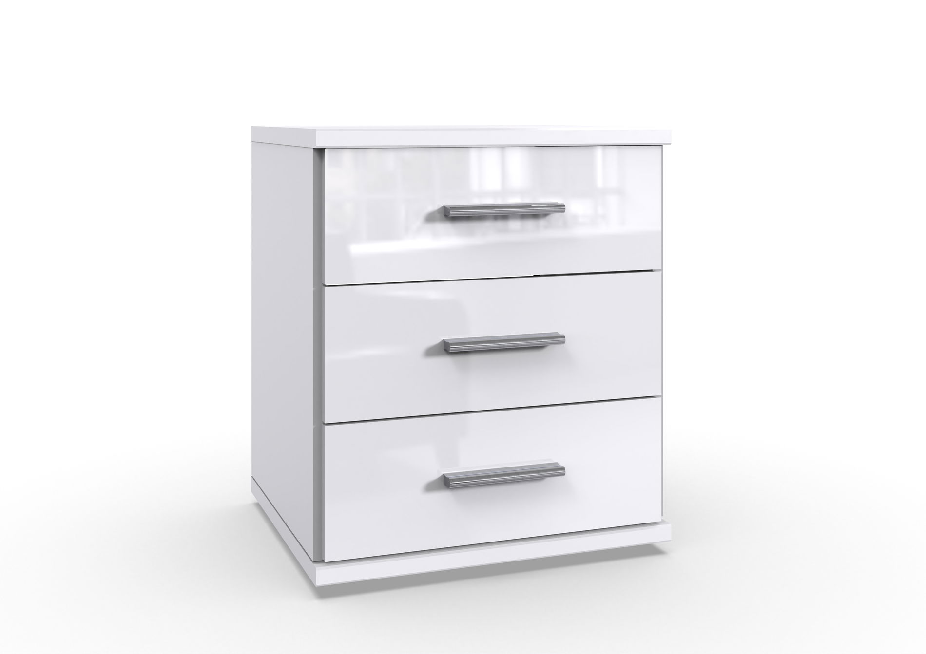 Wimex Malta Schubkastenkommode 3S Hochglanz Lack Weiß/Weiß