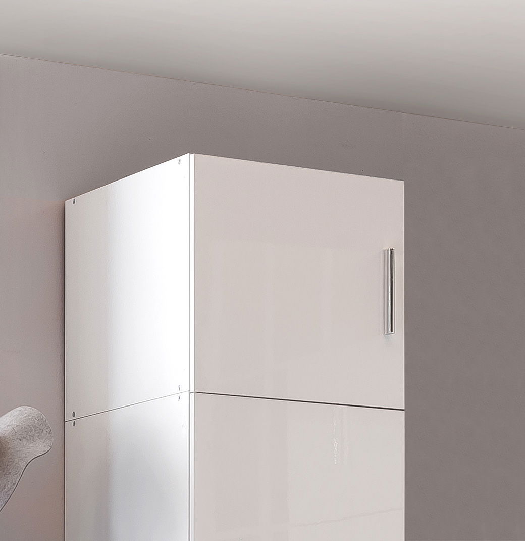 Wimex Malta Schrankaufsatz 40x40 cm Hochglanz Lack Weiß/Weiß