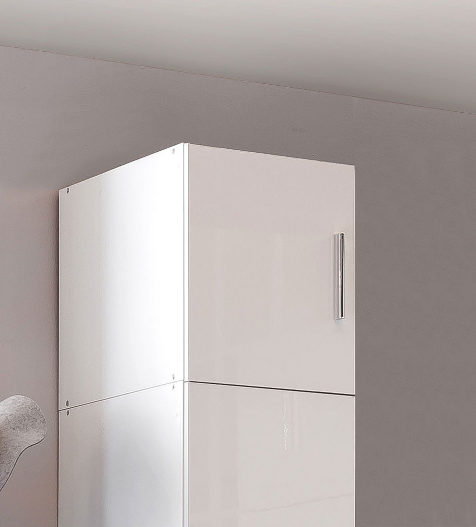 Wimex Malta Schrankaufsatz 30x54 cm Hochglanz Lack Weiß/Weiß