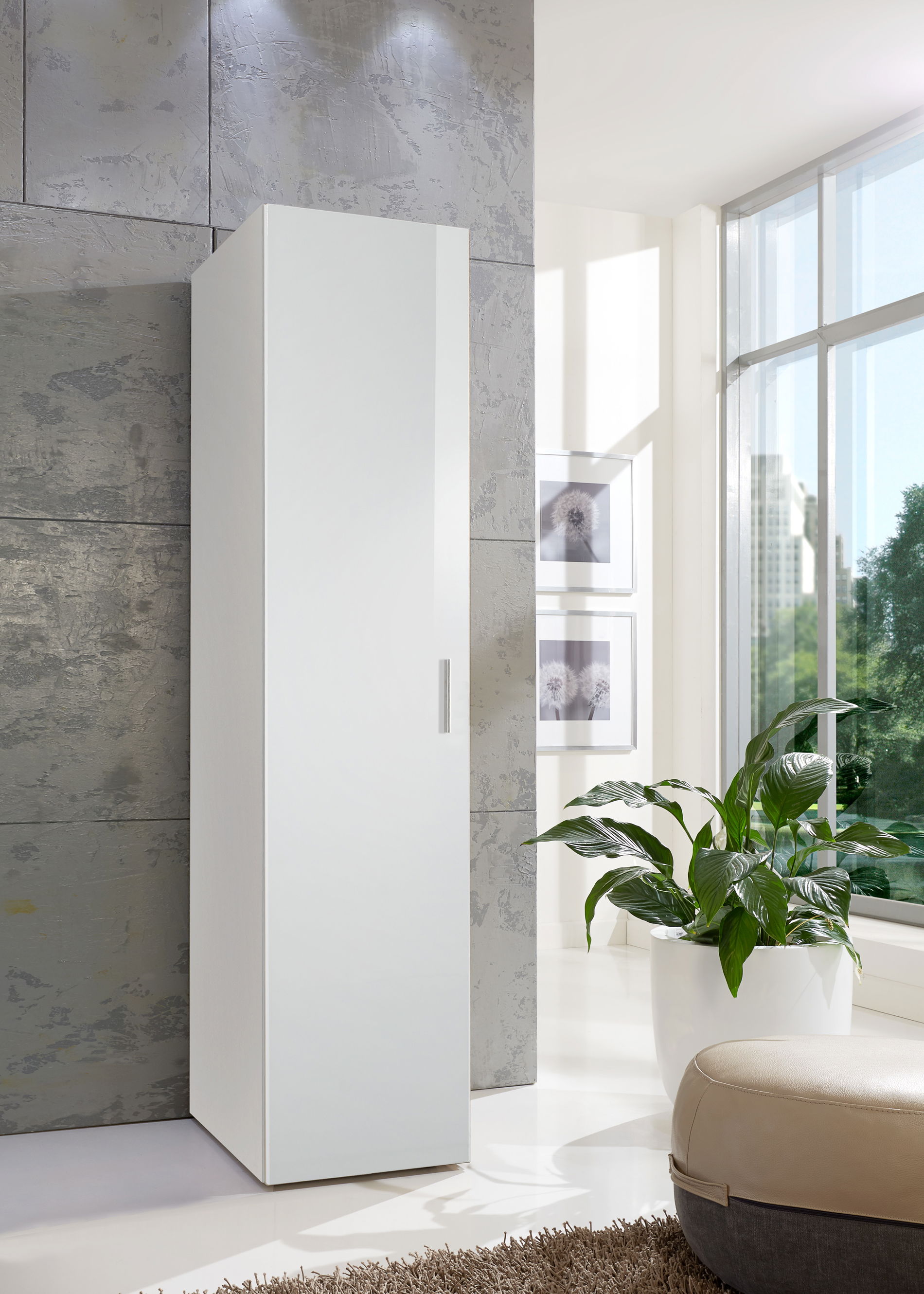 Wimex Malta Schrank 45x40 cm Hochglanz Lack Weiß/Weiß