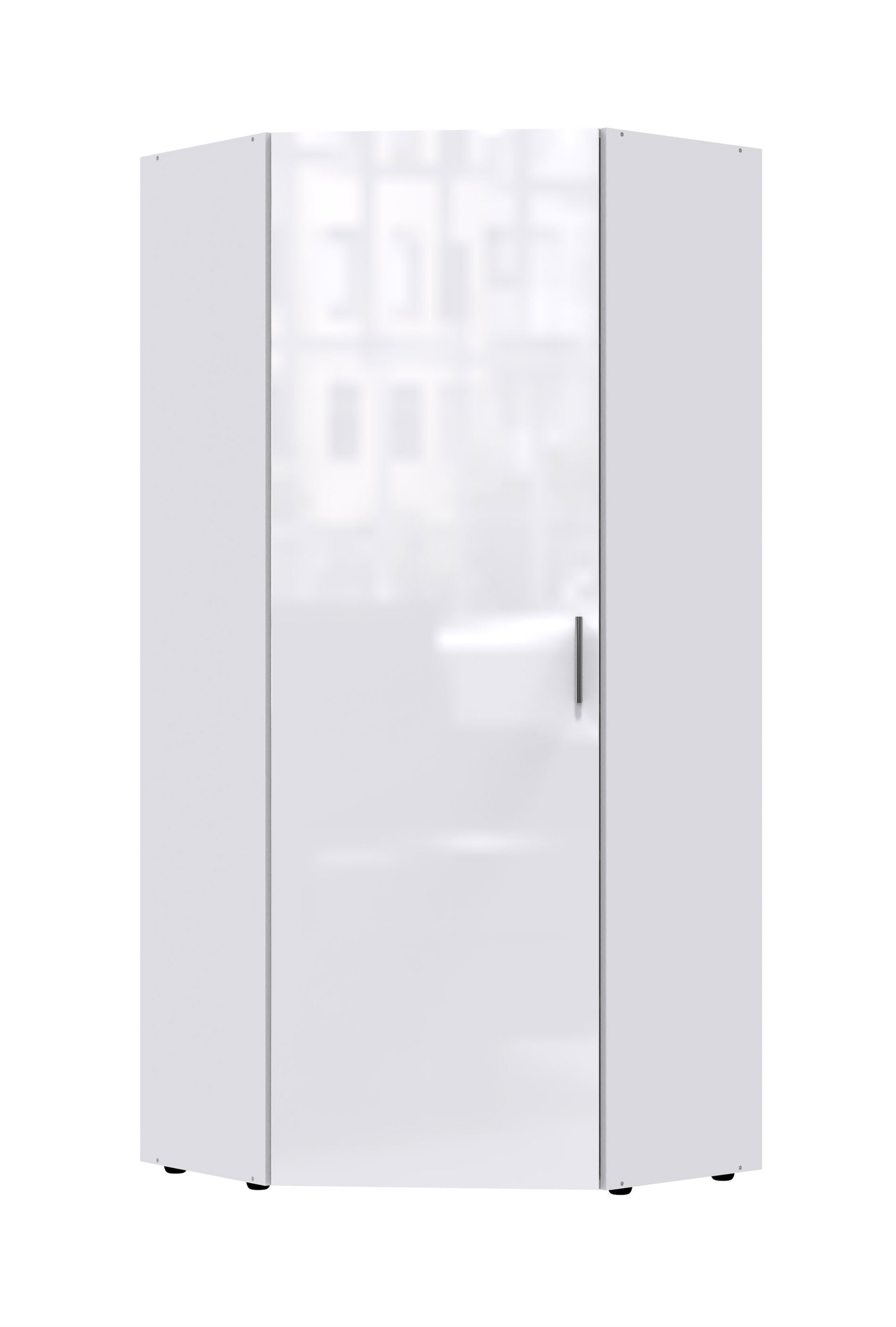 Wimex Malta Eckschrank Hochglanz Lack Weiß/Weiß