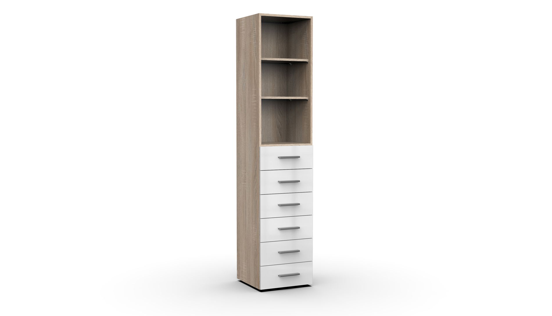 Wimex Malta Regal 40x40 cm Hochglanz Lack Weiß/Eiche sägerau-Nachbildung