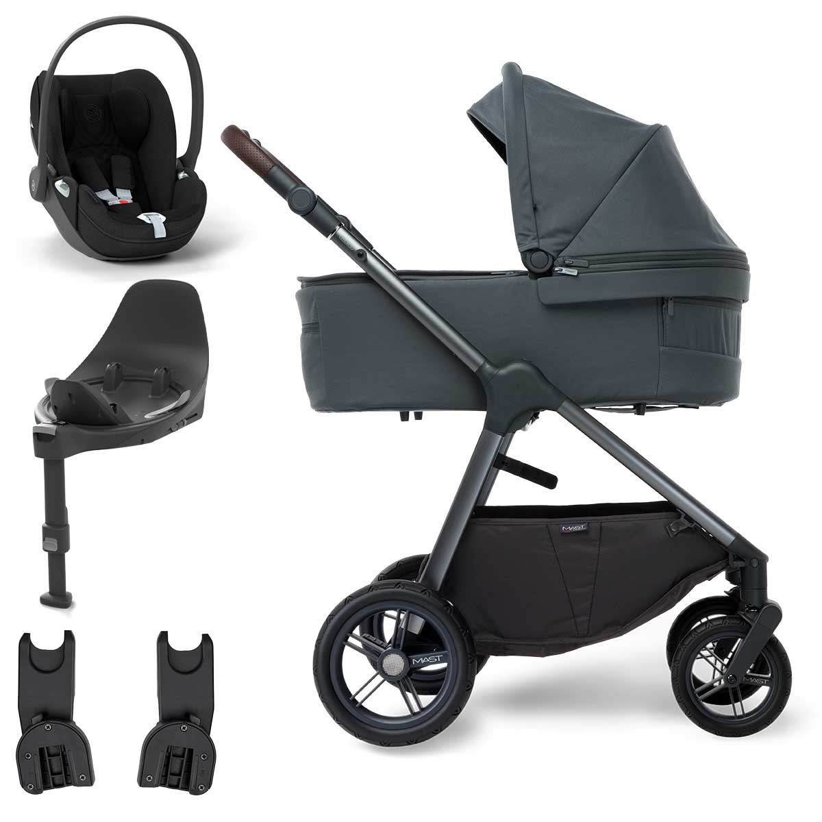 Mast Swiss M.5x Kinderwagen VOLCANIC ASH Bundle