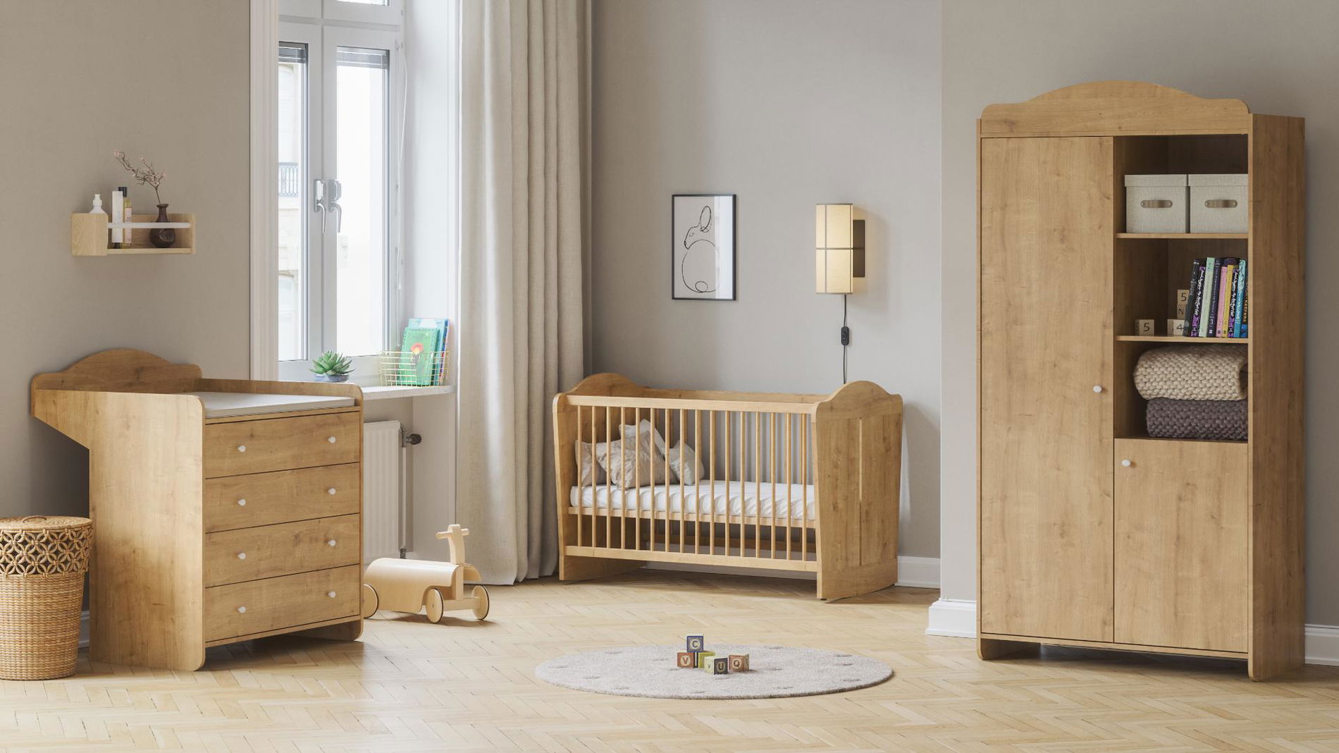 VOX Megeve Kinderzimmer 3-teilig Eiche