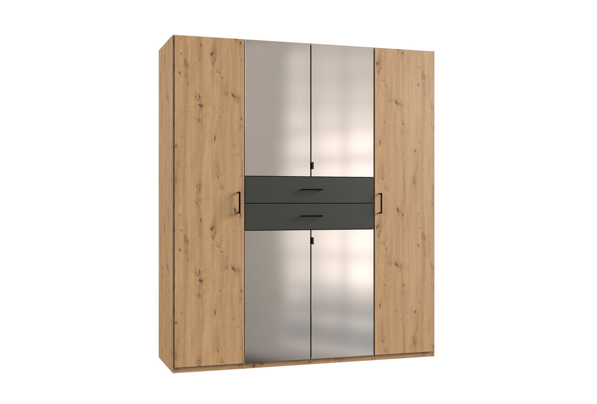 Wimex Memphis Kleiderschrank 180 cm Artisan-Eiche-Nachbildung/Grafit
