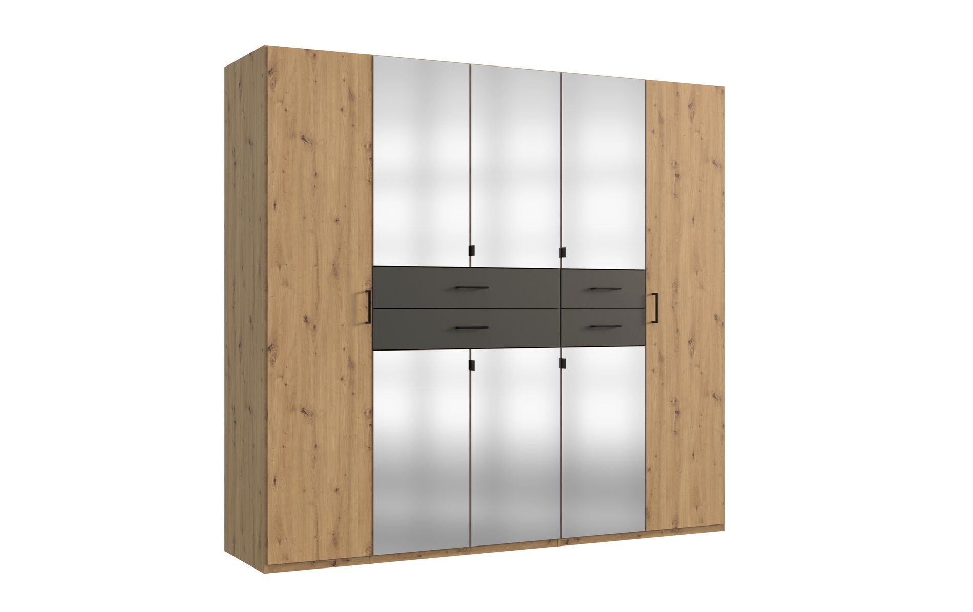 Wimex Memphis Kleiderschrank 225 cm Artisan-Eiche-Nachbildung/Grafit