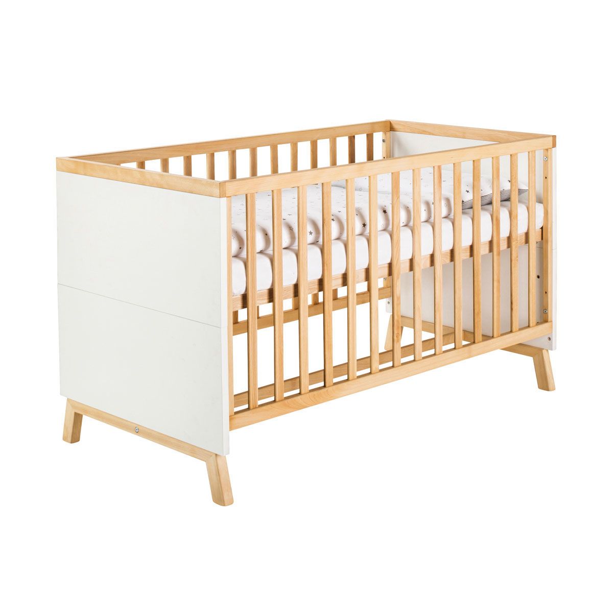 Schardt Miami White Kinderbett 70x140 cm Weiß/Buche massiv