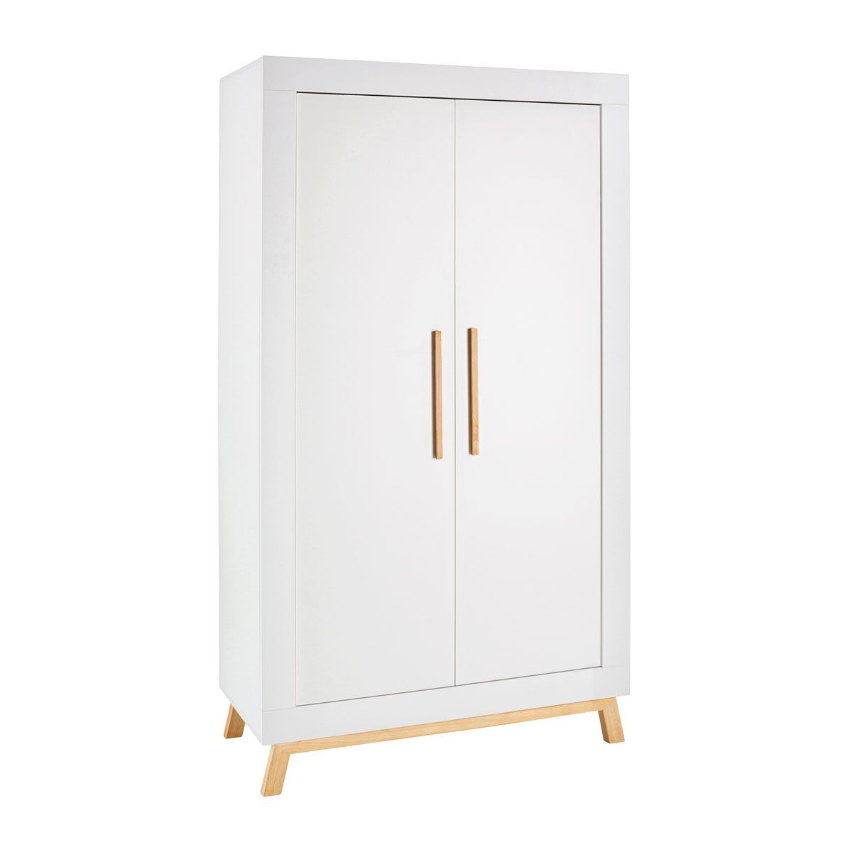 Schardt Miami White Kleiderschrank - 2 Türen Weiß/Buche massiv