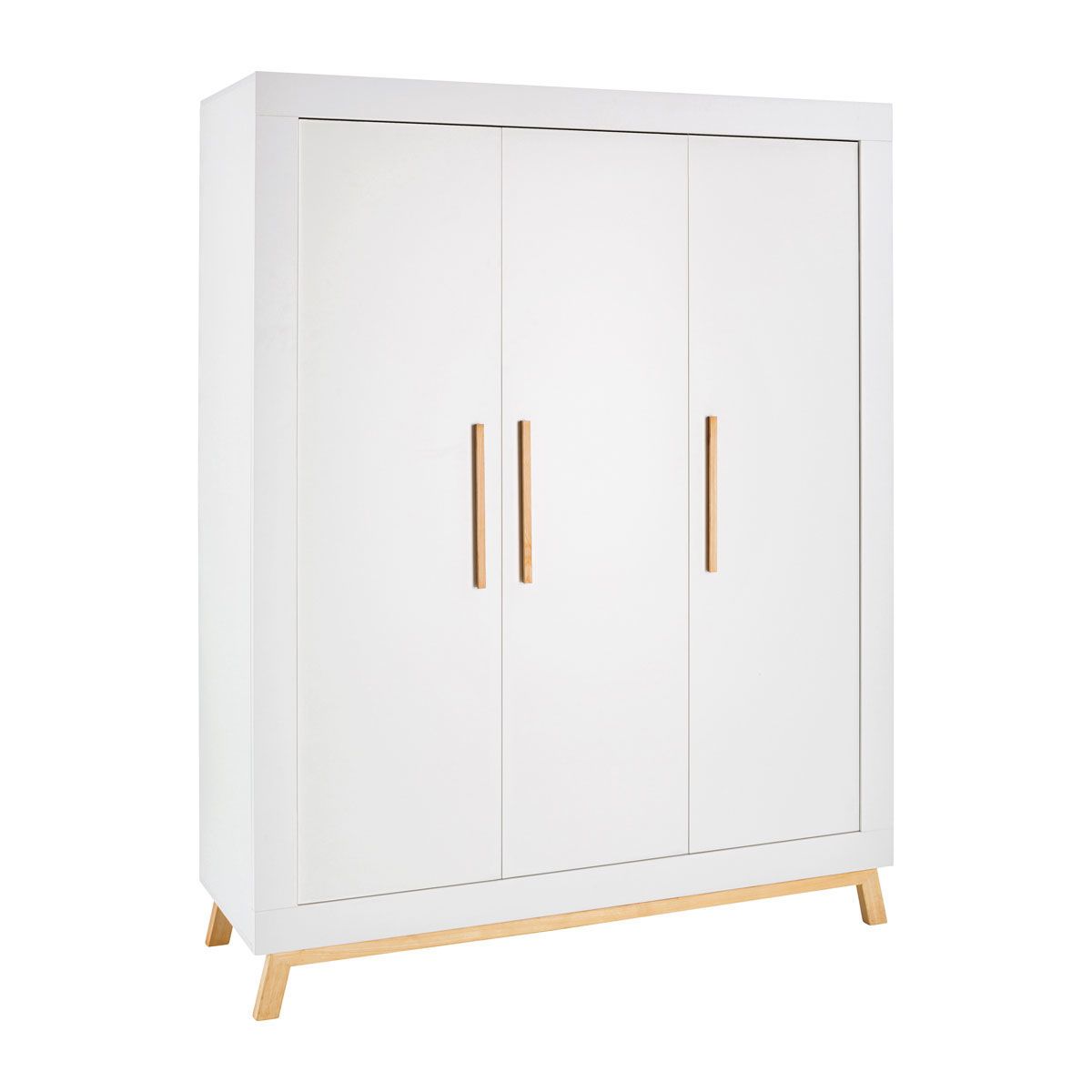 Schardt Miami White Kleiderschrank - 3 Türen Weiß/Buche massiv