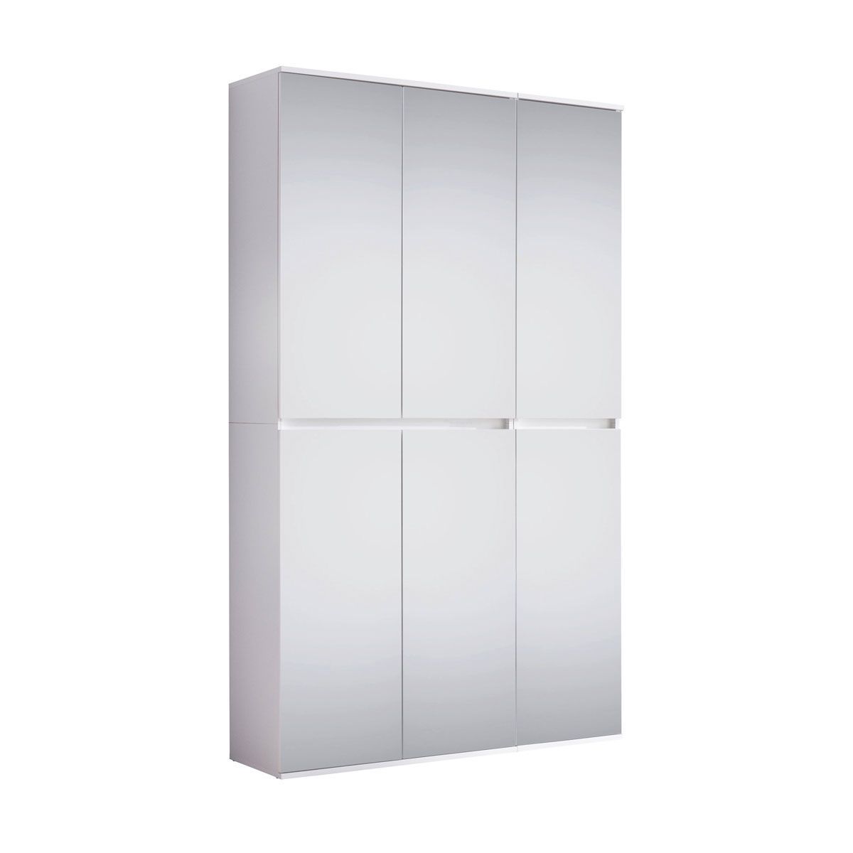 trendteam Mirror Spiegelgarderobenschrank Weiß Melamin | 111 cm