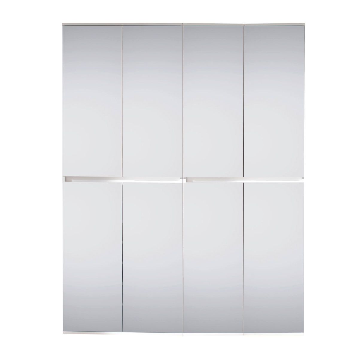 trendteam Mirror Spiegelgarderobenschrank Weiß Melamin | 148 cm