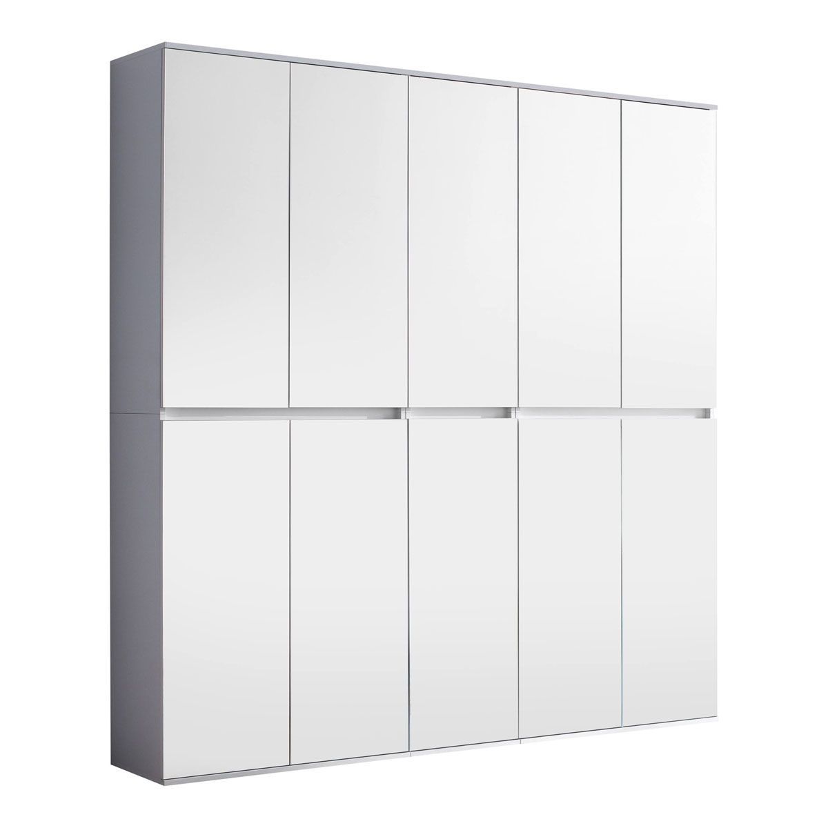 trendteam Mirror Spiegelgarderobenschrank Weiß Melamin | 185 cm