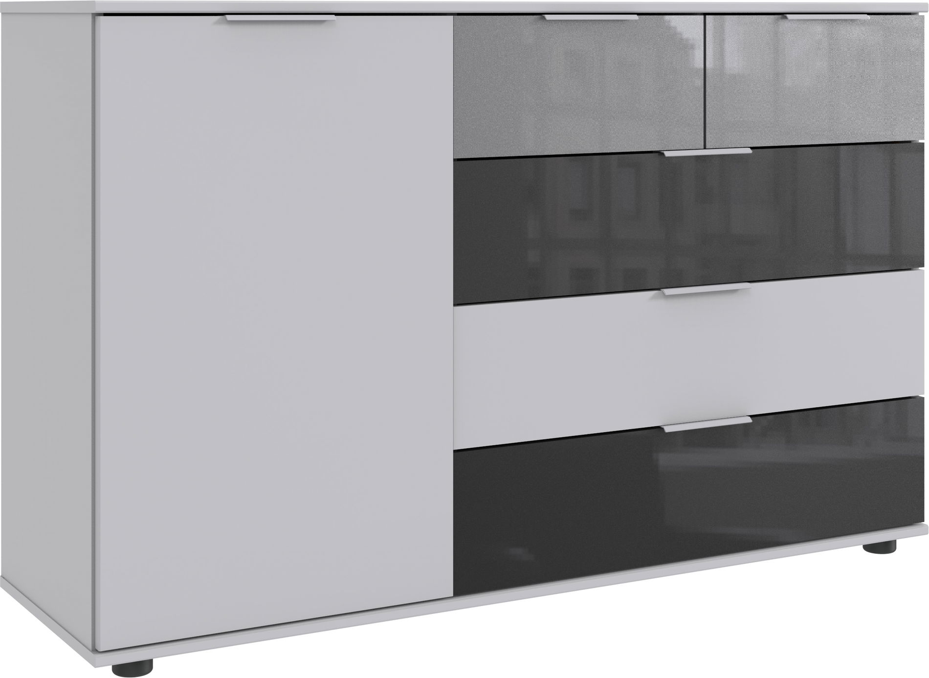 Wimex Monaco Kombikommode 1T 5S Weiß/Grey