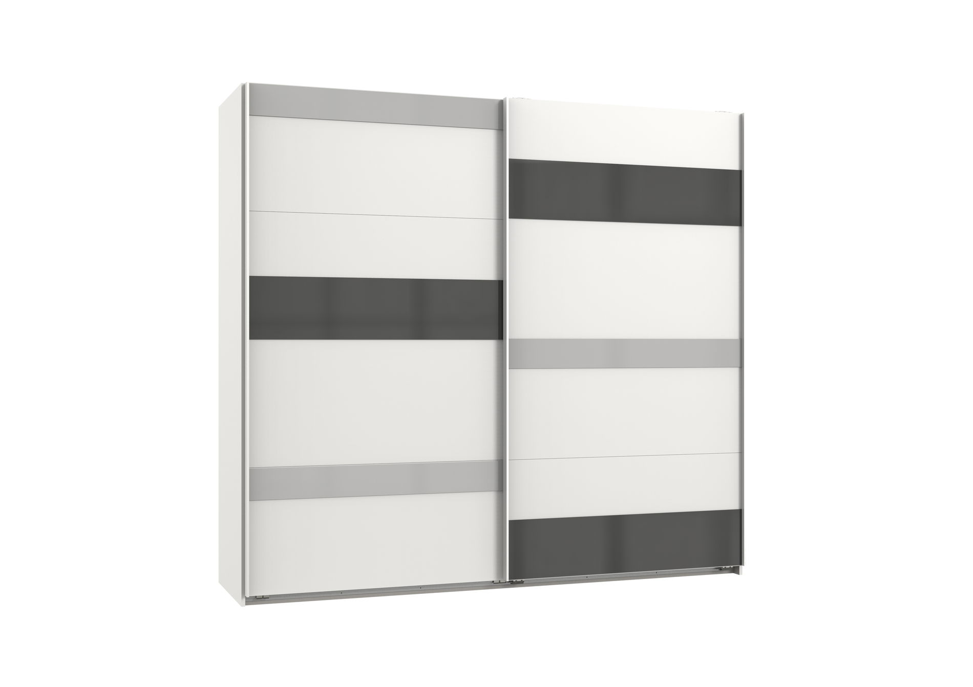 Wimex Monaco Schwebetürenschrank 225 cm Weiß/Grey