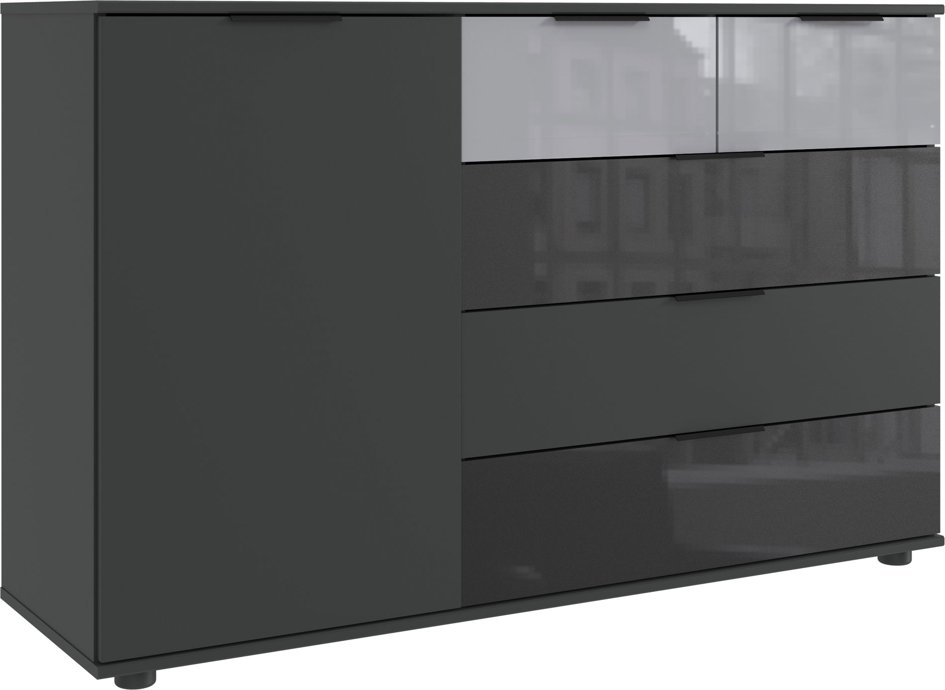 Wimex Monaco Kombikommode 1T 5S Grafit/Grey