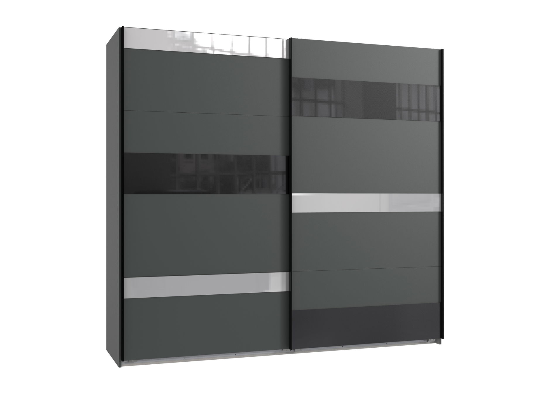 Wimex Monaco Schwebetürenschrank 225 cm Grafit/Grey