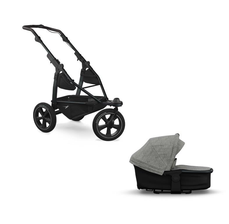 tfk mono2 Kombikinderwagen premium grau mit Luftrad-Set