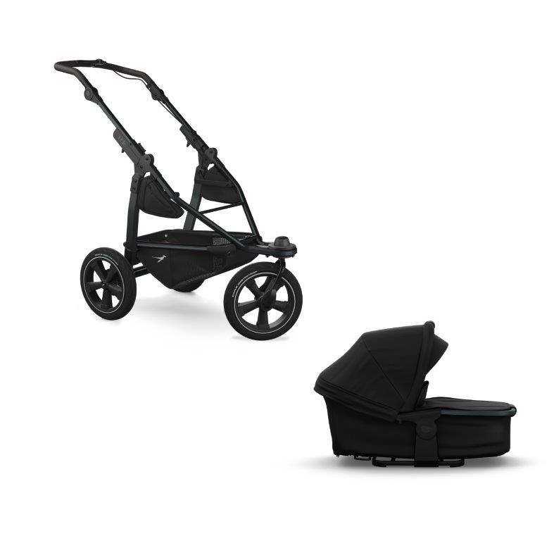 tfk mono2 Kombikinderwagen Schwarz mit Luftrad-Set
