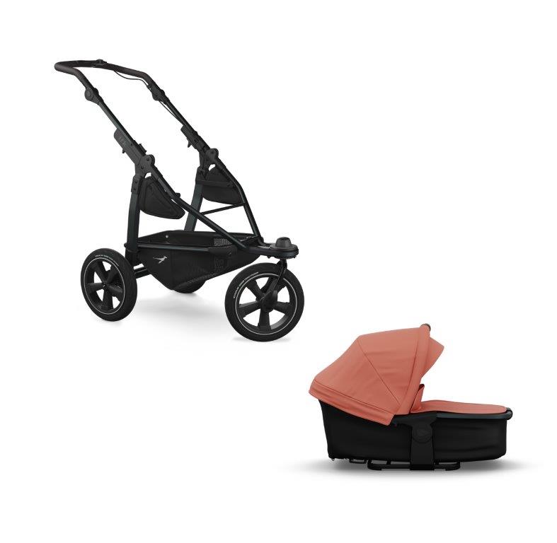 tfk mono2 Kombikinderwagen Lachs mit Luftrad-Set