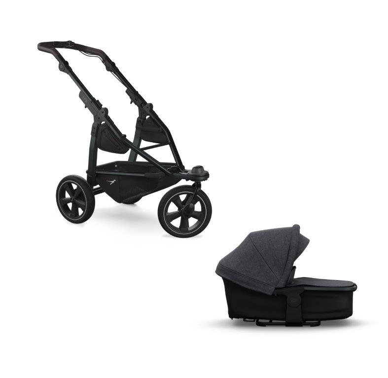 tfk mono2 Kombikinderwagen premium schwarz mit Luftkammer Radset