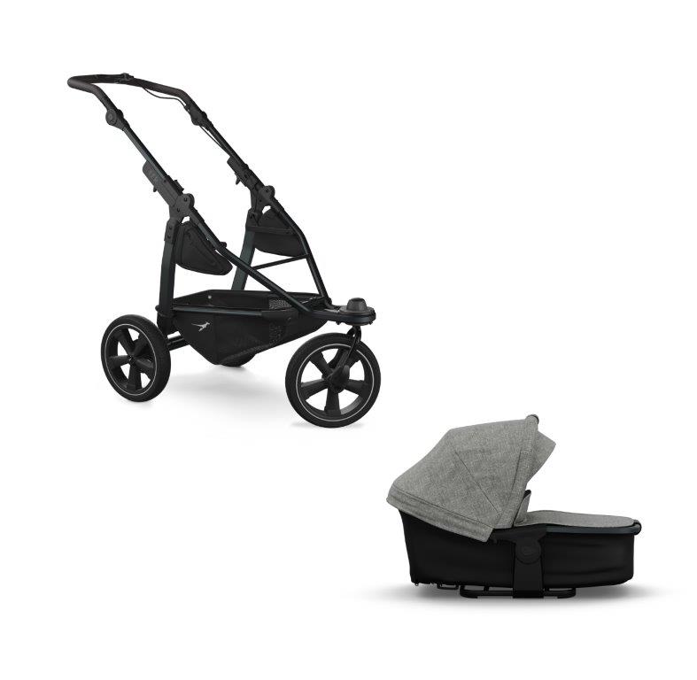 tfk mono2 Kombikinderwagen premium grau mit Luftkammer Radset
