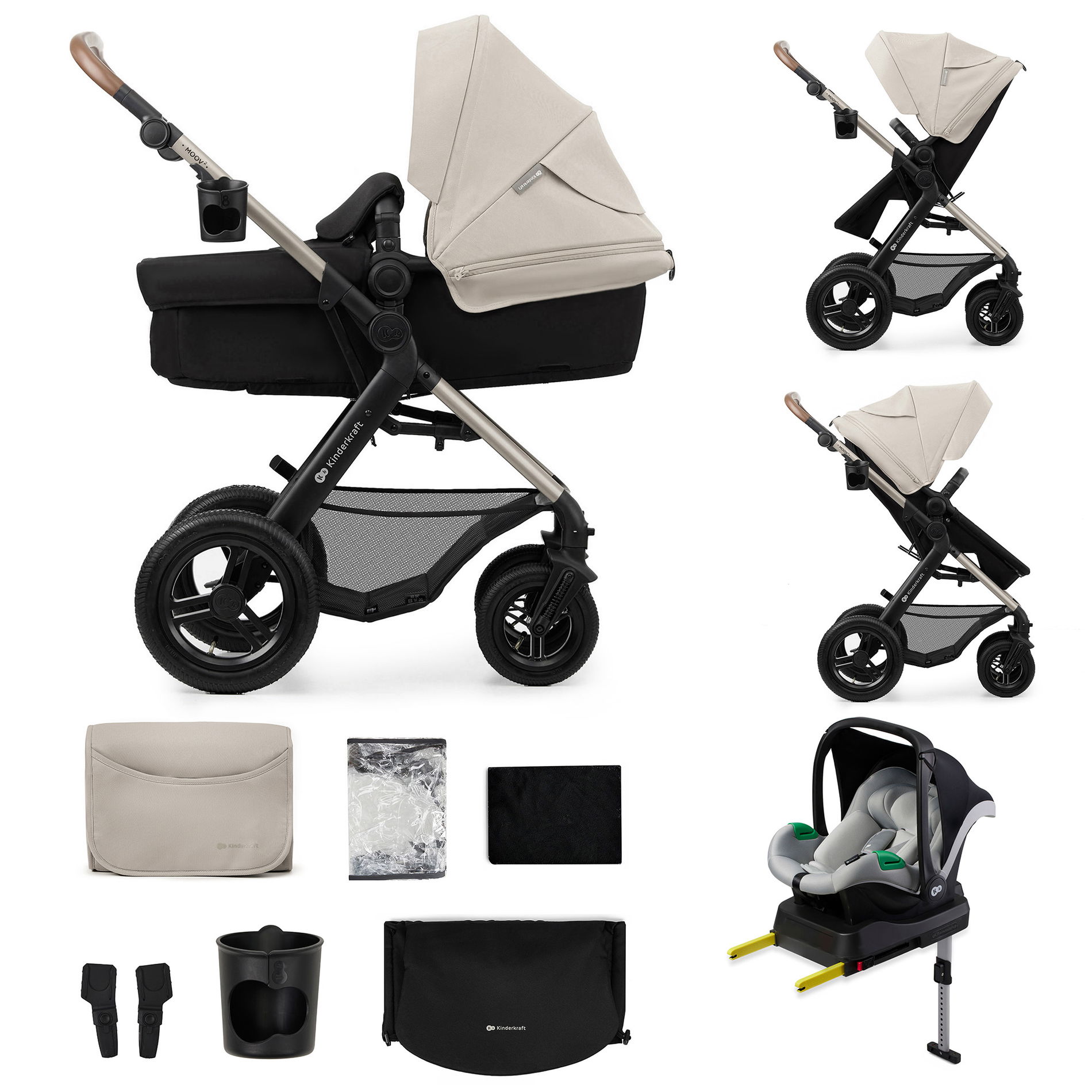 Kinderkraft MOOV 2 Air 4in1 Kinderwagen Moonlight Grey
