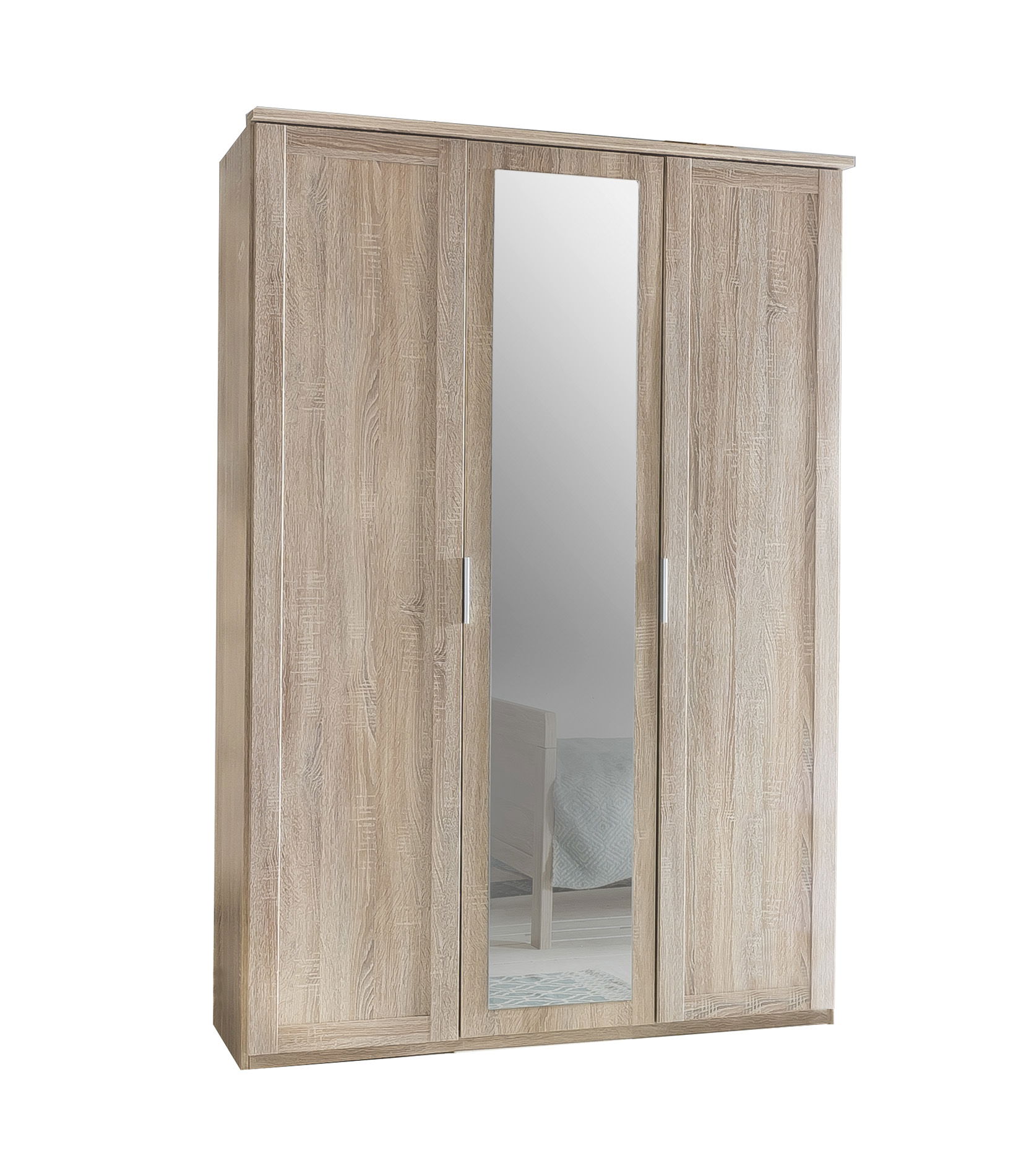 Wimex Nadja Drehtürenschrank 135 CM & Spiegel Eiche Saegerau-Nachbildung