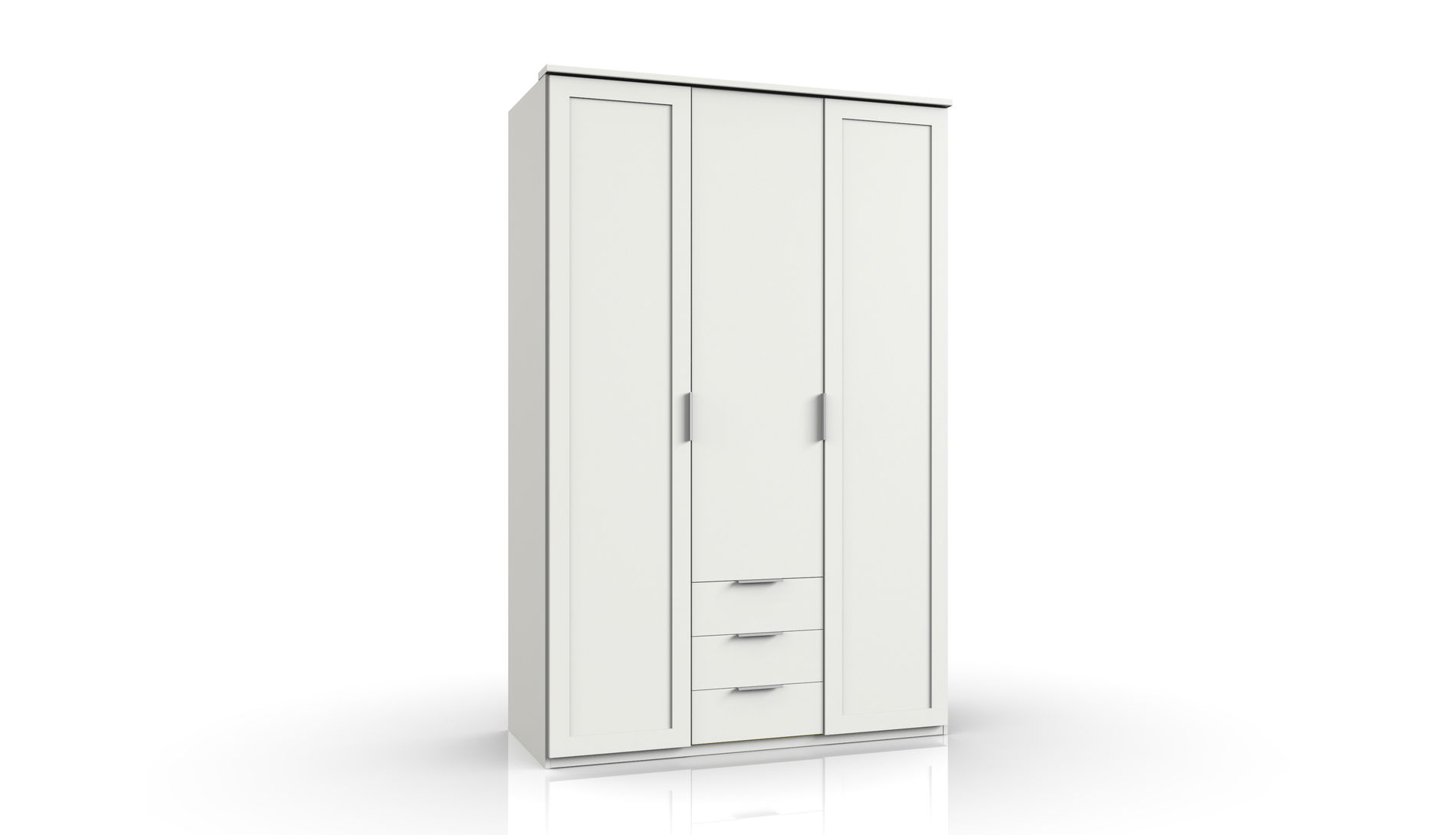 Wimex Nadja Drehtürenschrank 135CM & 3 Schubkästen Weiss