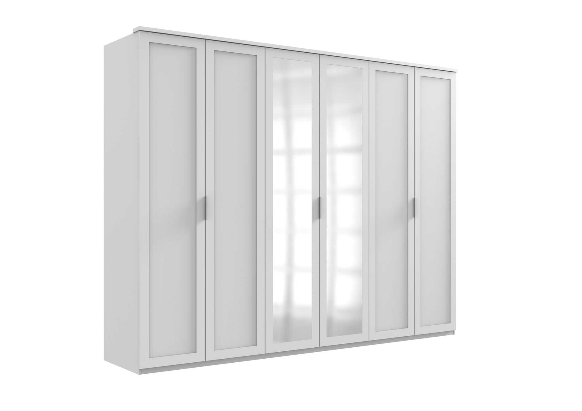 Wimex Nadja Drehtürenschrank 270 CM & 2 Spiegel Weiss