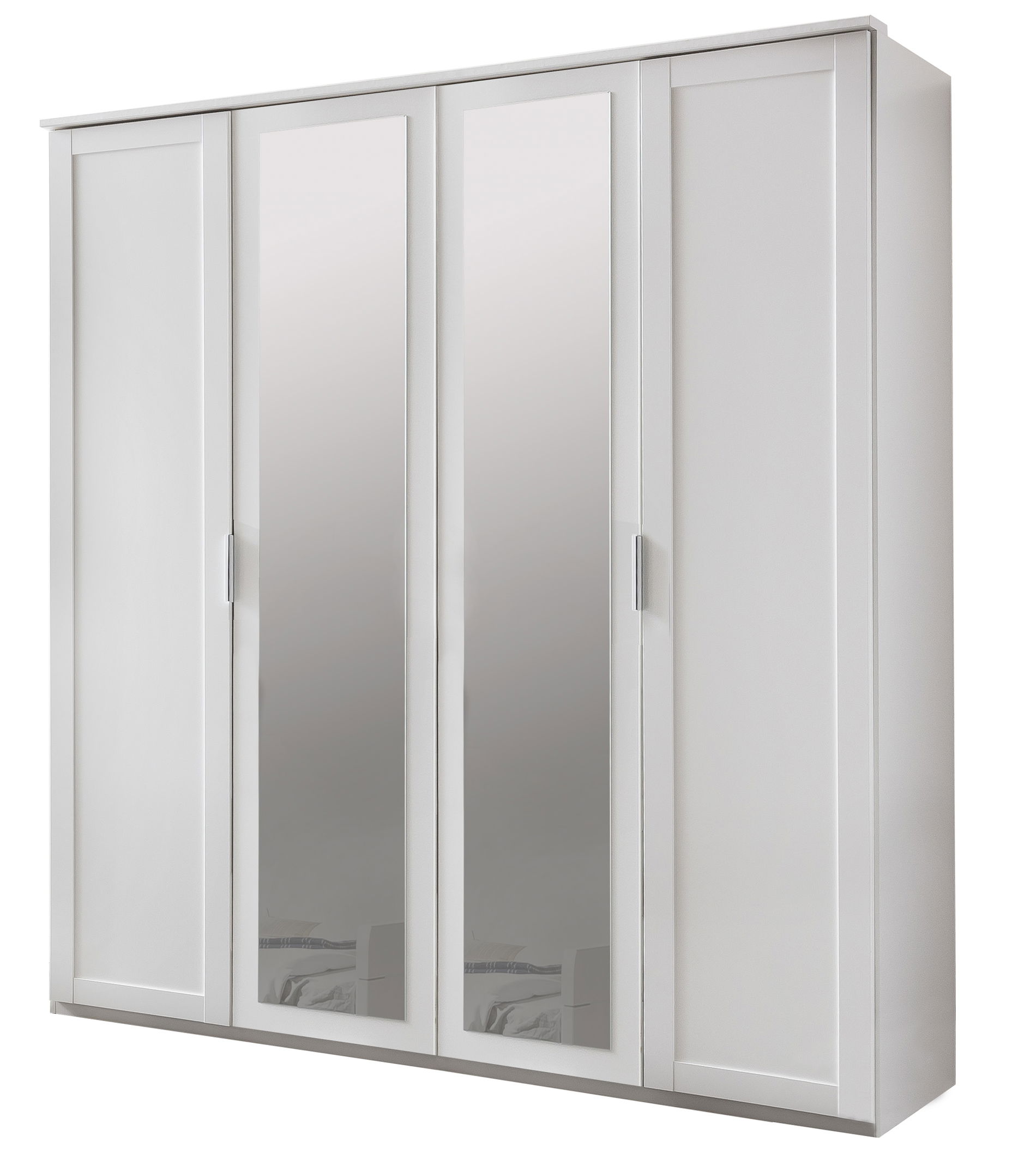Wimex Nadja Drehtürenschrank 180 CM & 2 Spiegel Weiss