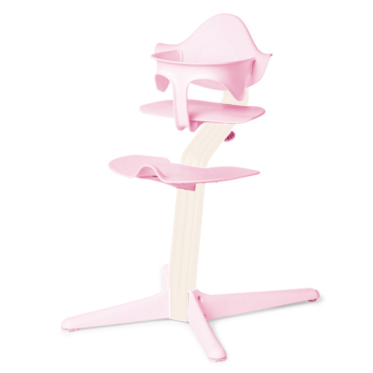 Nomi Hochstuhl Mini Baby Bügel mit Pink weiß Set lackiert/Pale