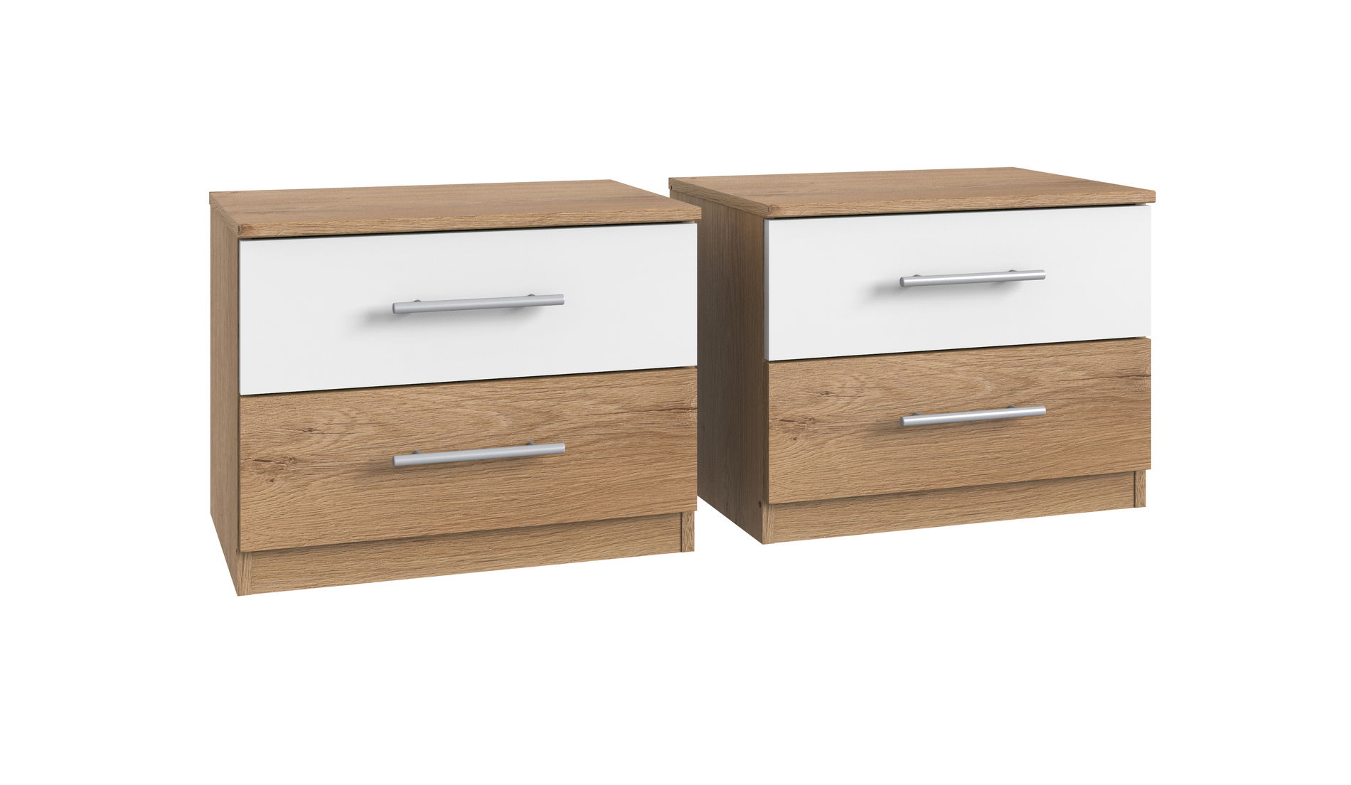 Wimex Nora Nachtschrank Paar Plankeneiche-Nachbildung/Weiß