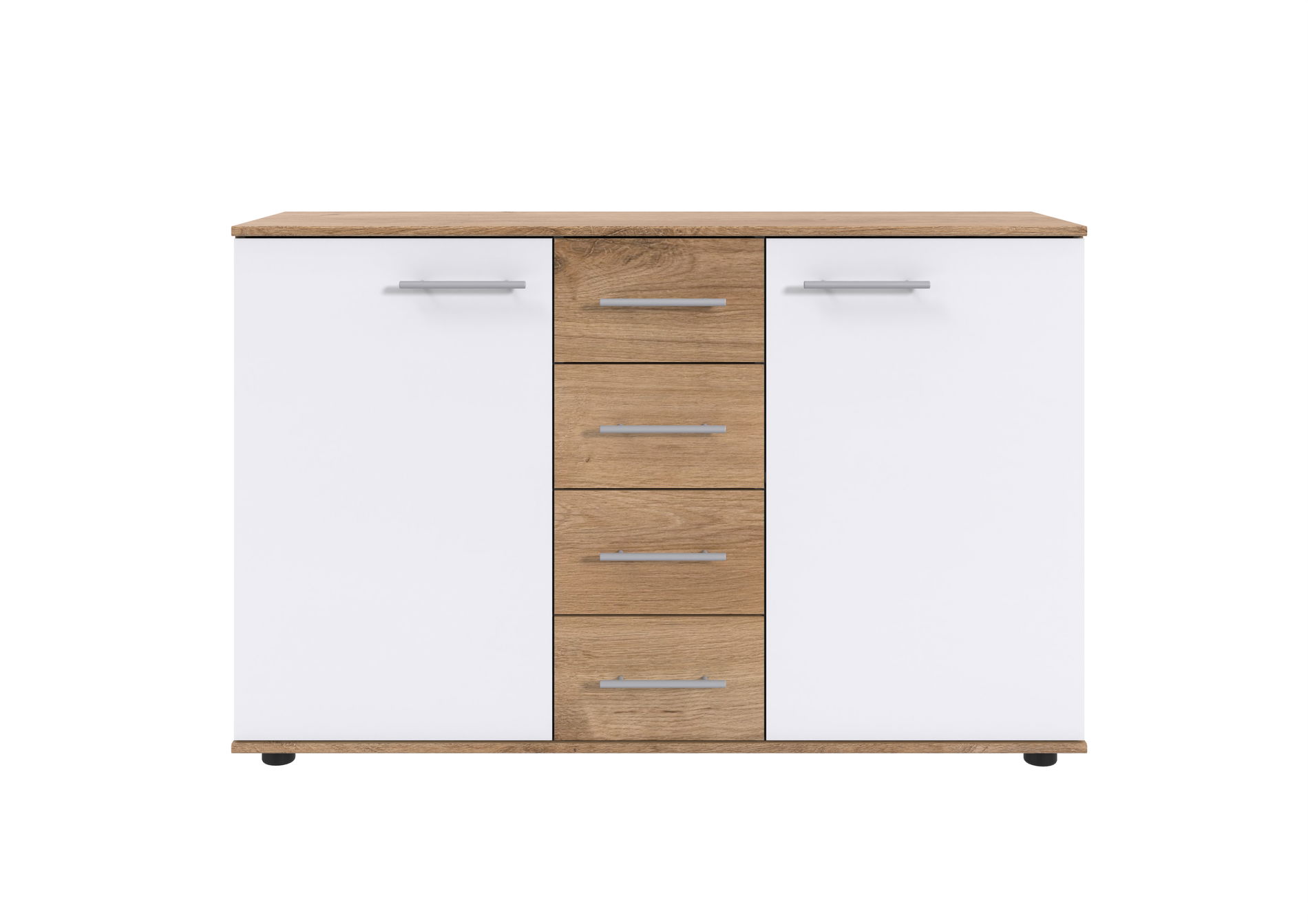 Wimex Nora Kombikommode 2T 4S Plankeneiche-Nachbildung/Weiß