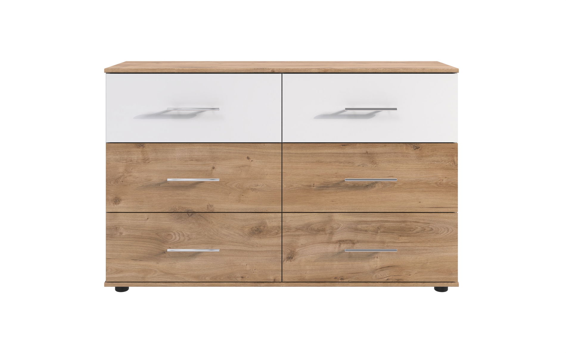 Wimex Nora Schubkastenkommode 6S Plankeneiche-Nachbildung/Weiß