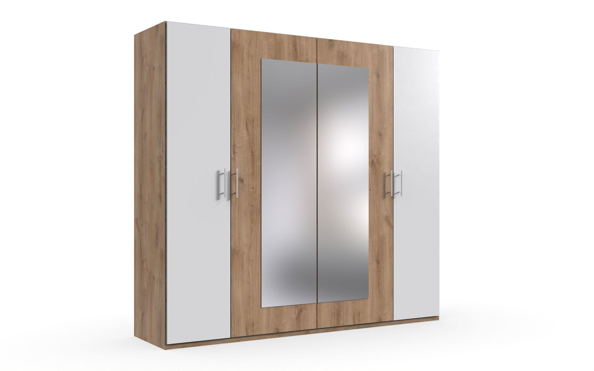 Wimex Nora Kleiderschrank 225 cm Plankeneiche-Nachbildung/Weiß