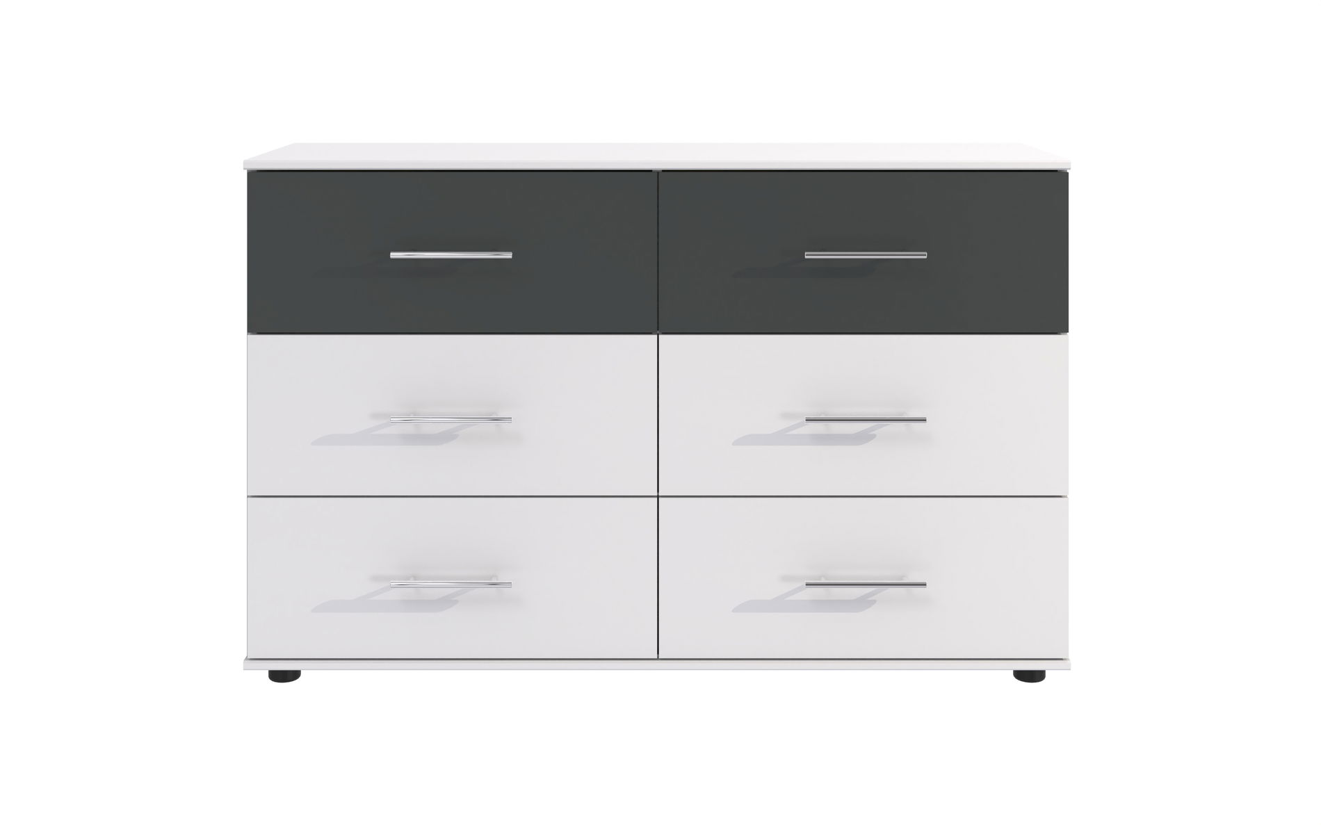 Wimex Nora Schubkastenkommode 6S Weiß/Grafit