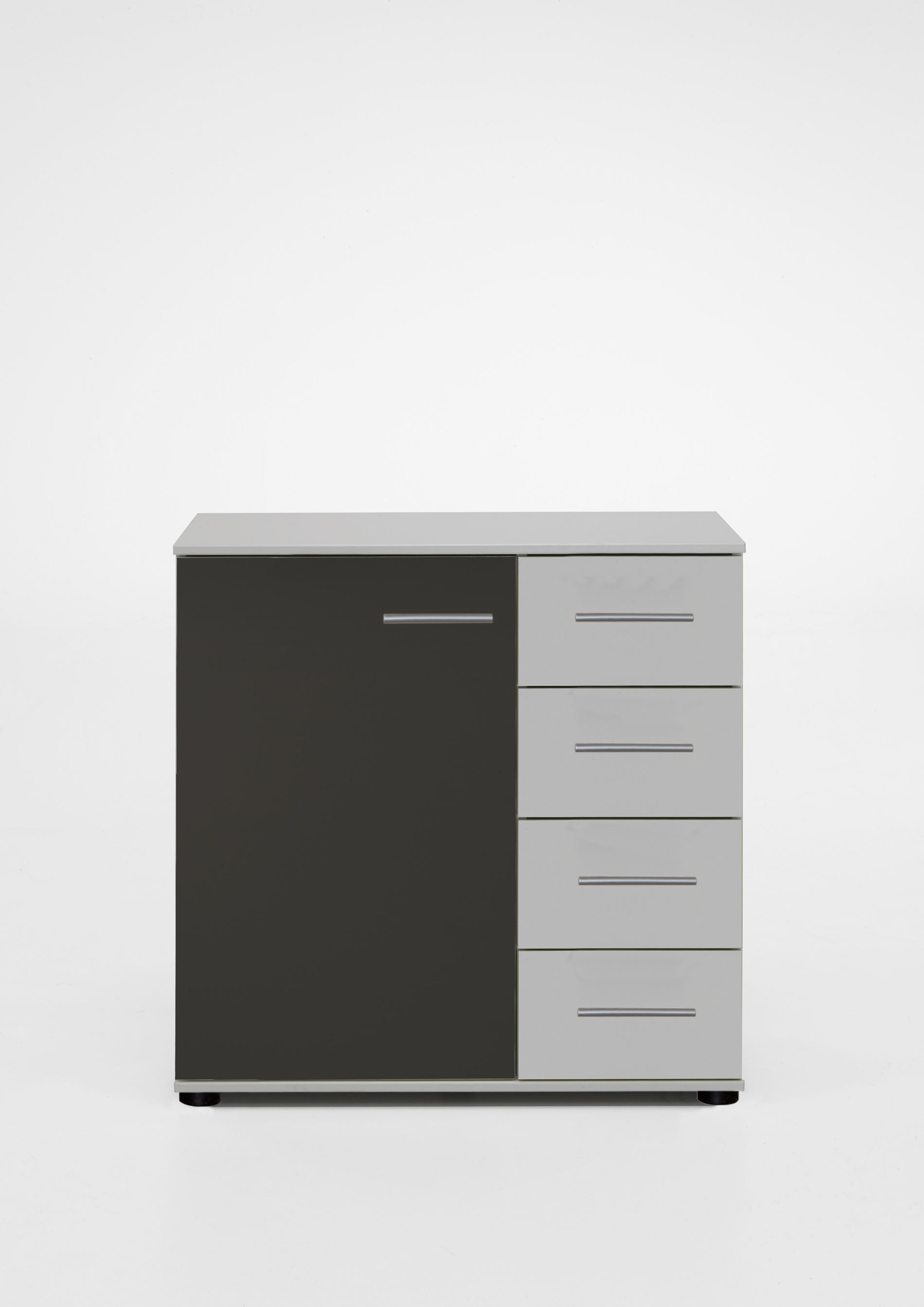 Wimex Nora Kombikommode 1T 4S Weiß/Grafit