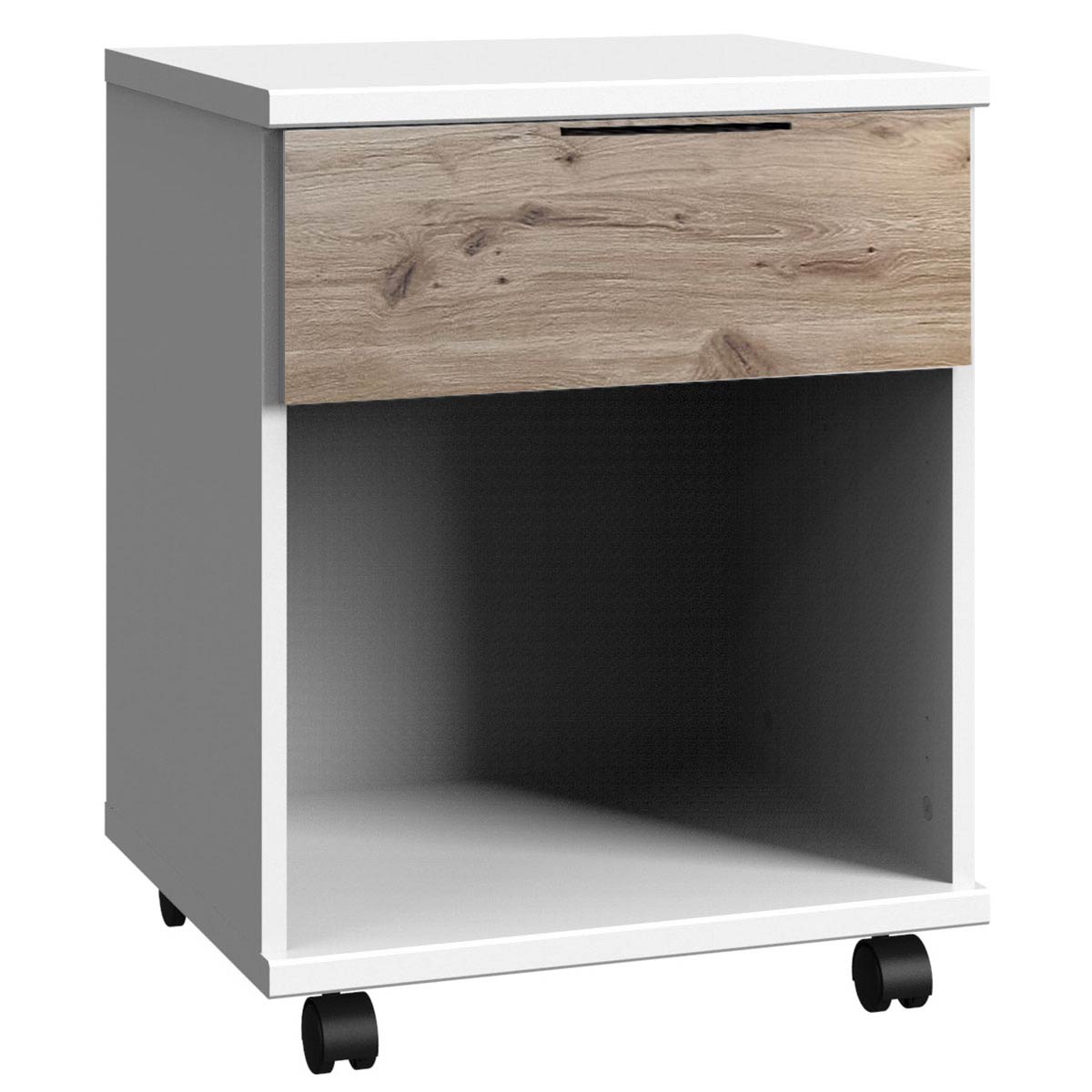 Wimex Norderney Rollcontainer 1S Weiß/Viking-oak Dekor