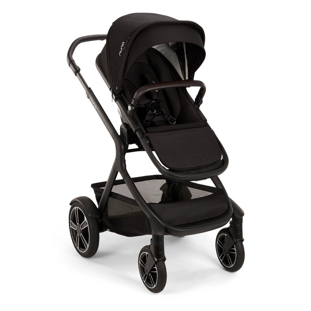 Nuna DEMI next Kinderwagen mit magnetischem Verschluss inkl. Adapter und Regenverdeck Caviar