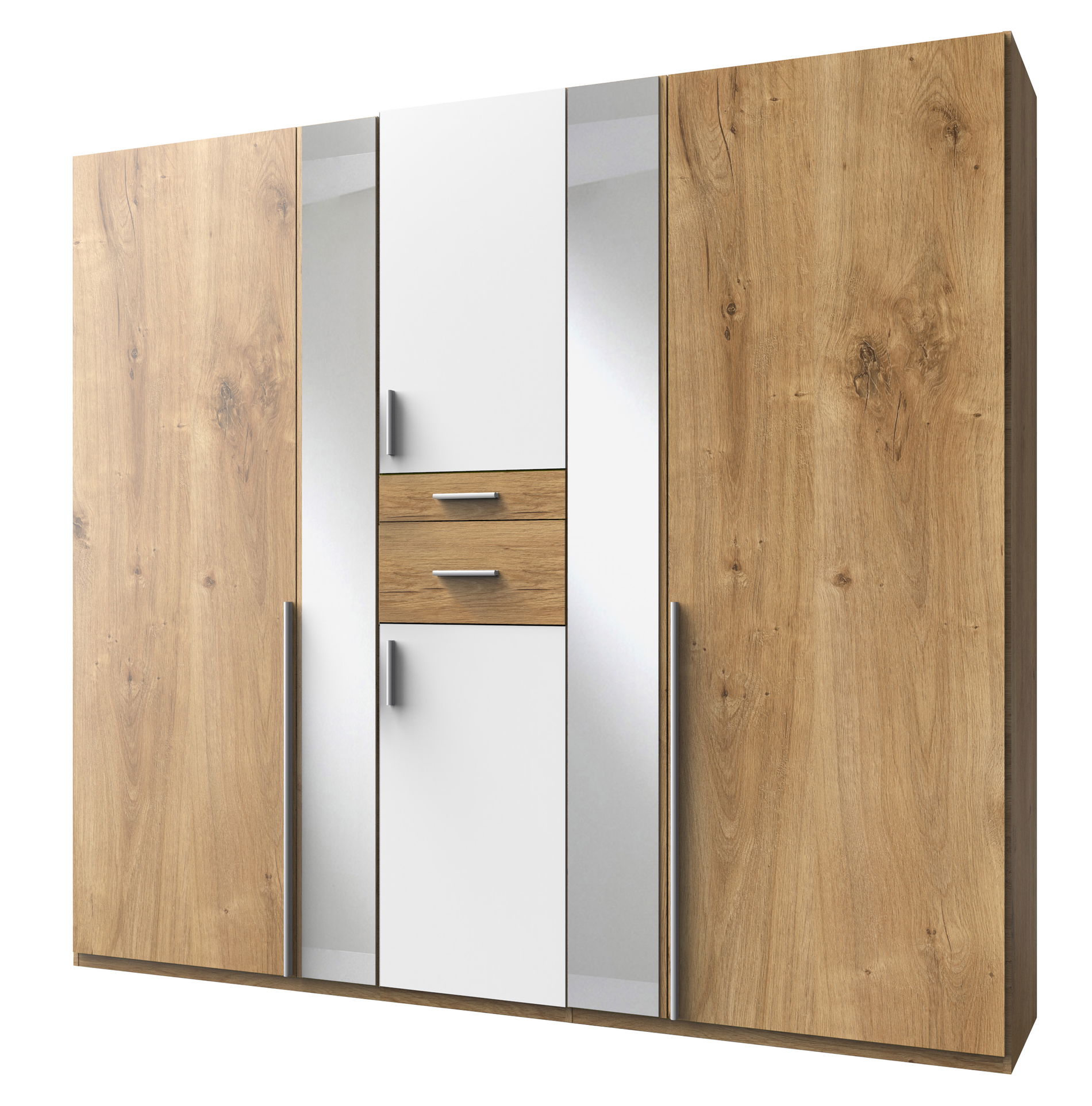 Wimex Odessa Drehtürenschrank 225CM Plankeneiche / Weiss