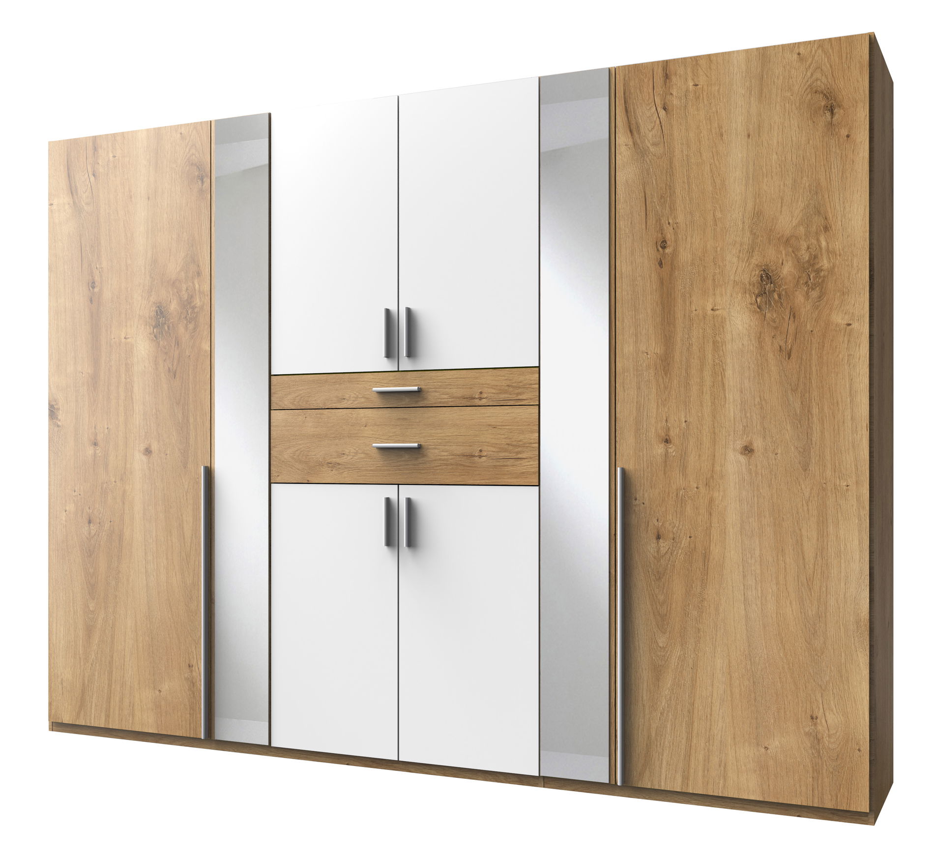 Wimex Odessa Drehtürenschrank 270CM Plankeneiche / Weiss