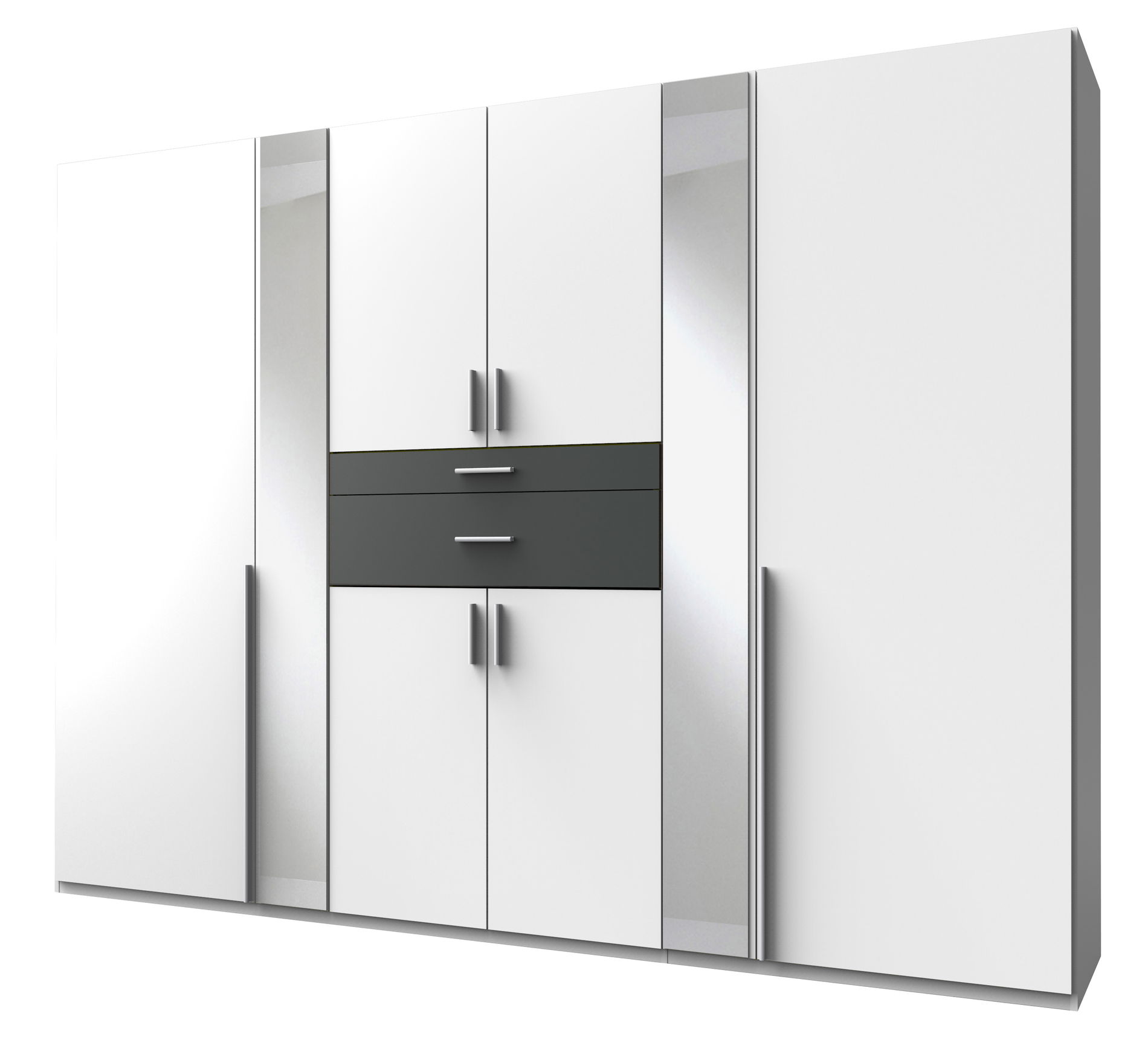Wimex Odessa Drehtürenschrank 270CM Weiss / Graphit