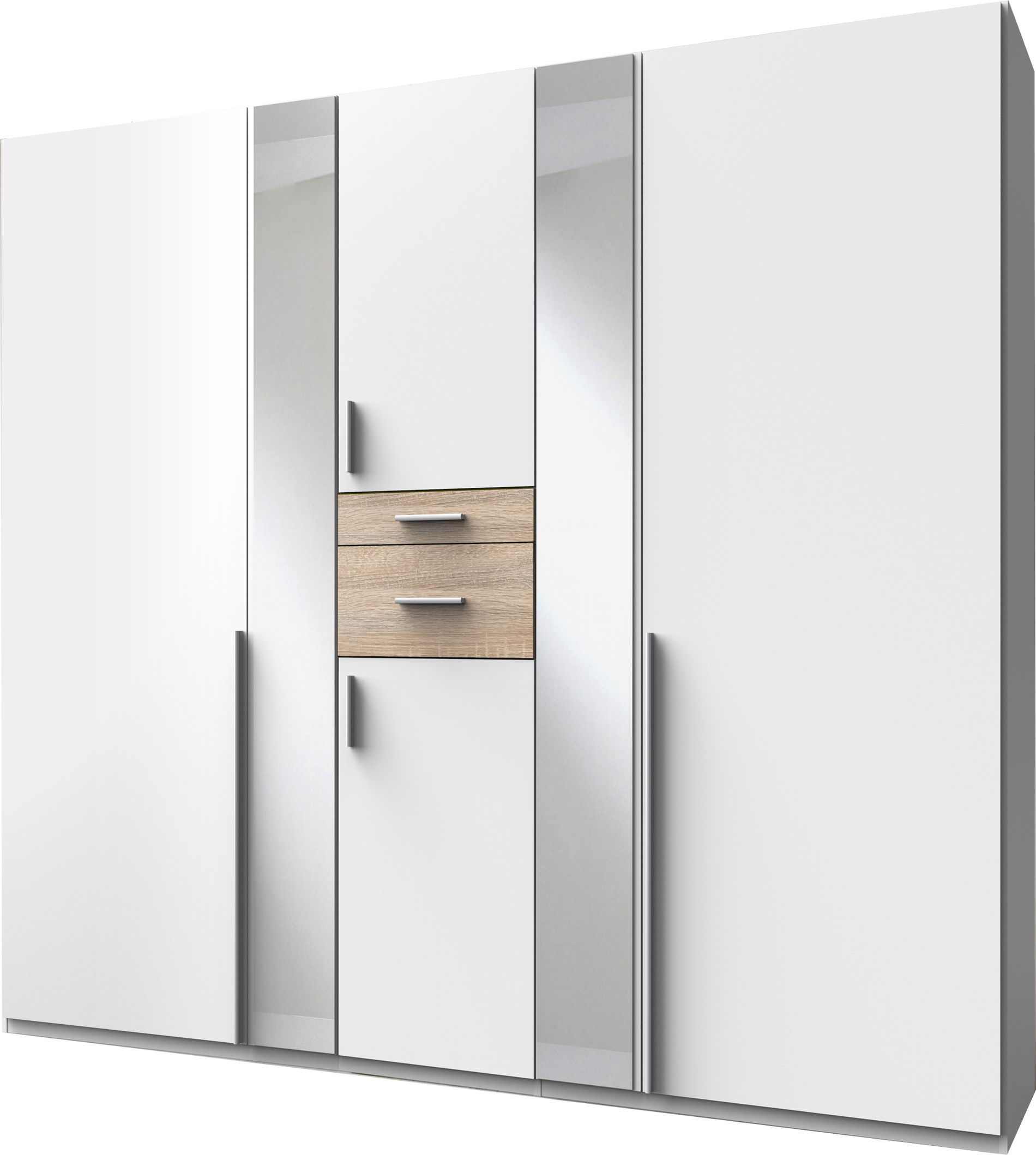 Wimex Odessa Drehtürenschrank 225CM Eiche Saegerau Nachbildung / Weiss