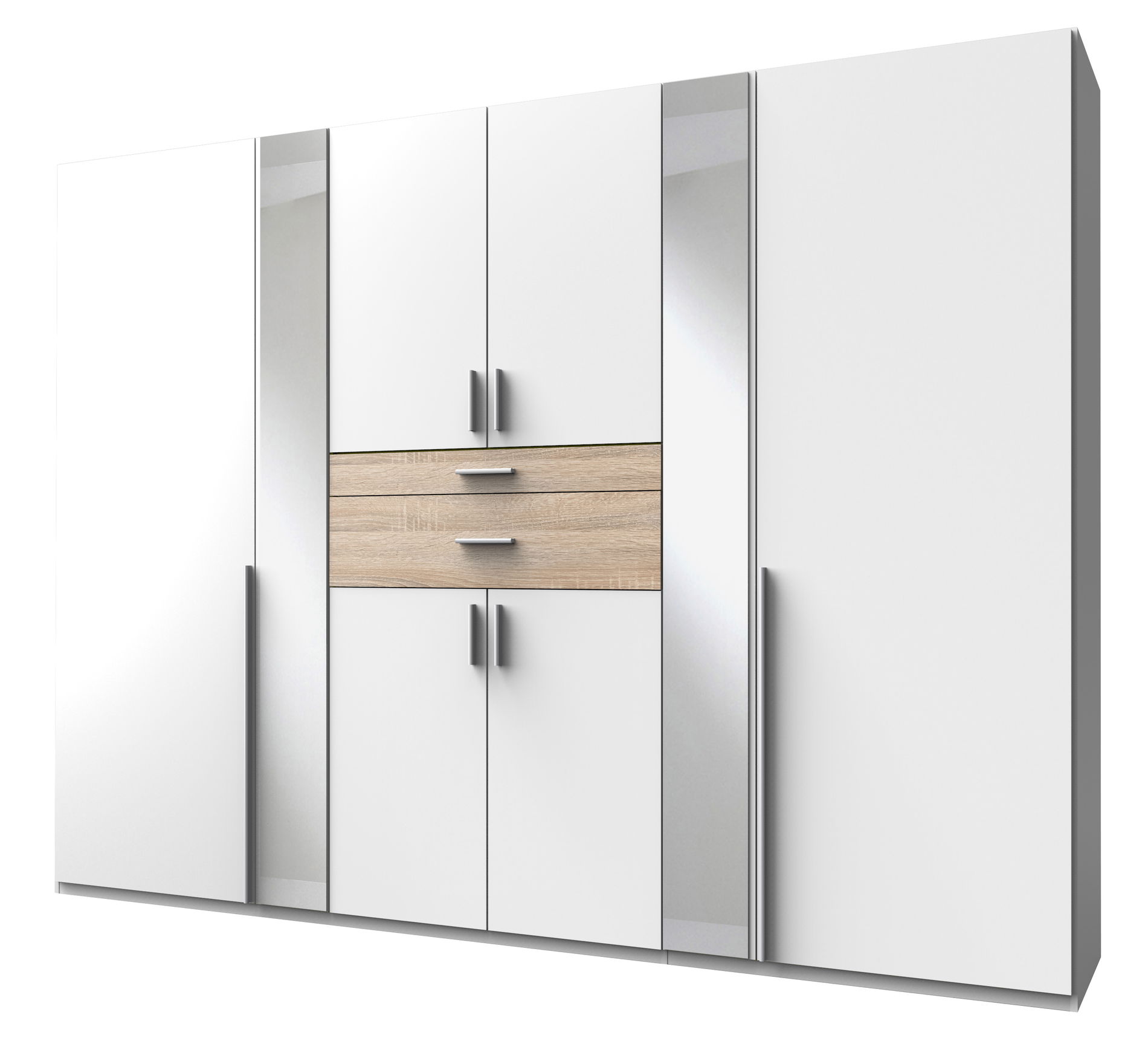 Wimex Odessa Drehtürenschrank 270CM Eiche Saegerau Nachbildung / Weiss